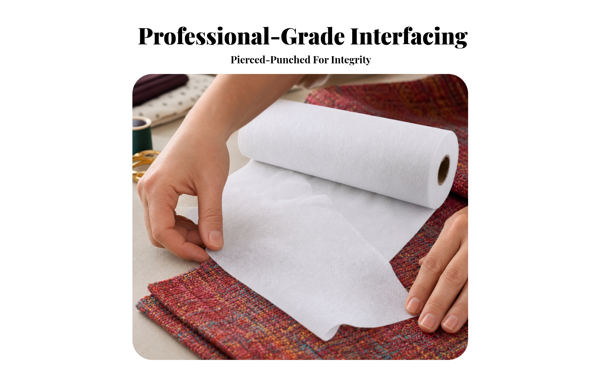 Fusible Fleece Interfacing Single-Sided for Sewing Projects, Crafters, Quilters