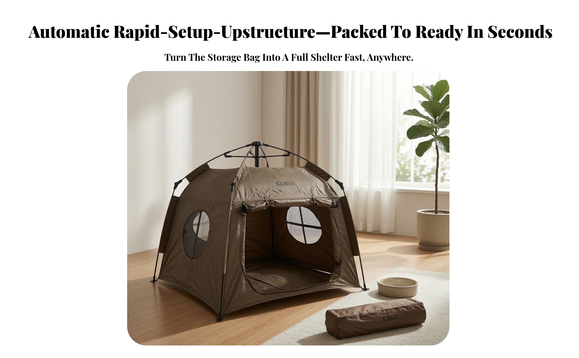 Pet Tent with Mesh Openings Quick Setup Pet Shelter with Ventilation Openings