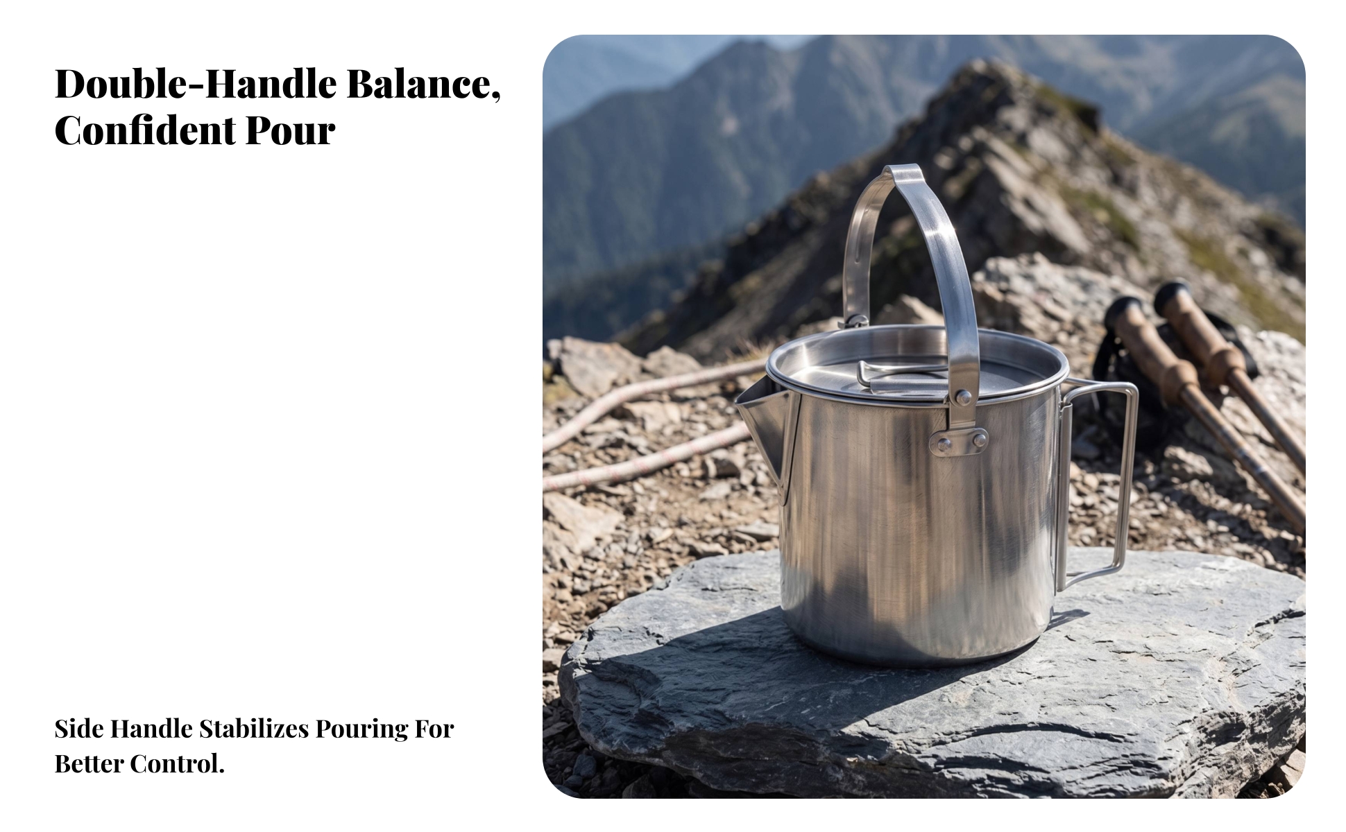 Stainless Steel Kettle with Carry Handle Robust Camping Tea Kettle with Lid