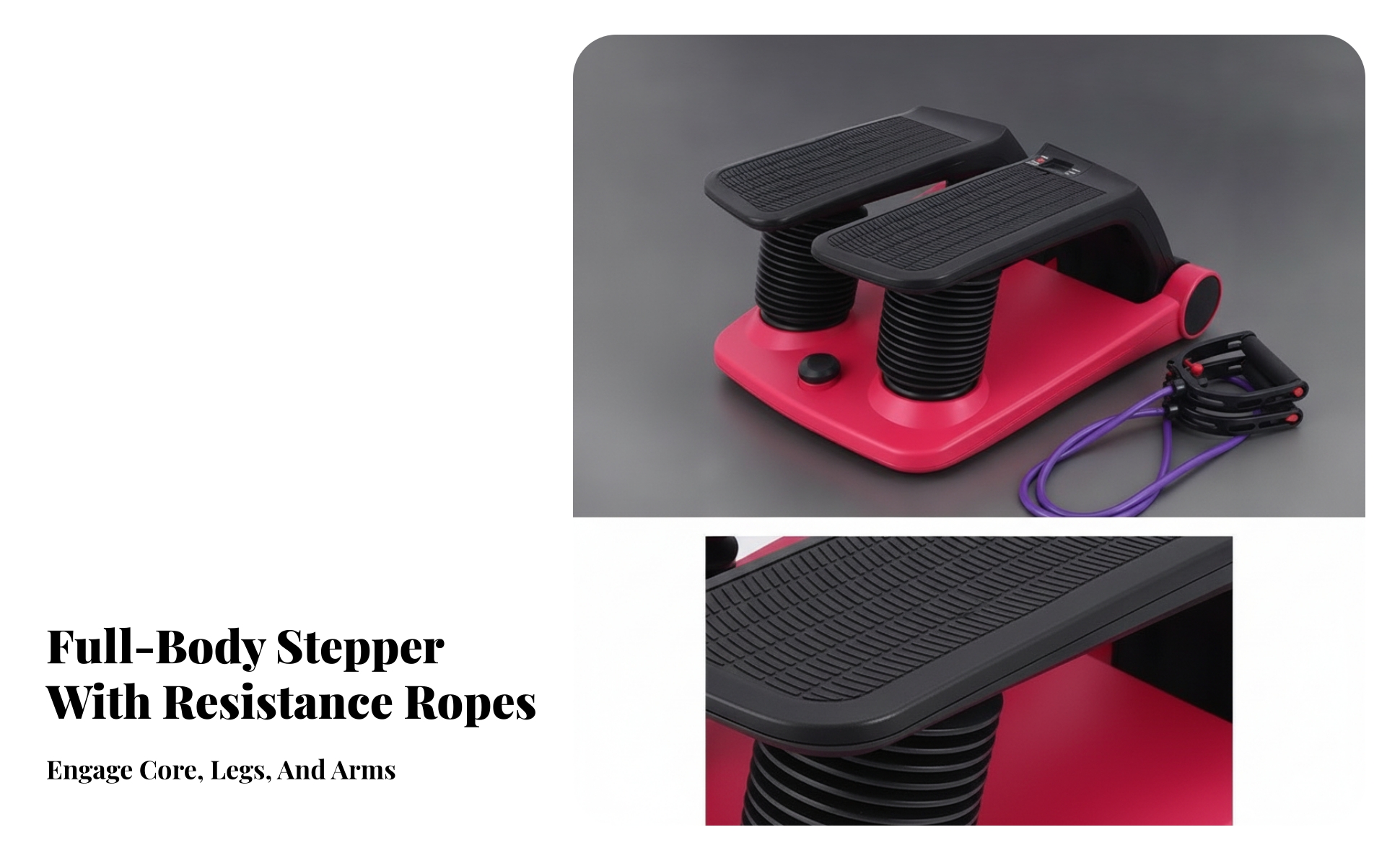 Stepper with Resistance Bands Full-Body Air Resistance Stepper Space-Saving