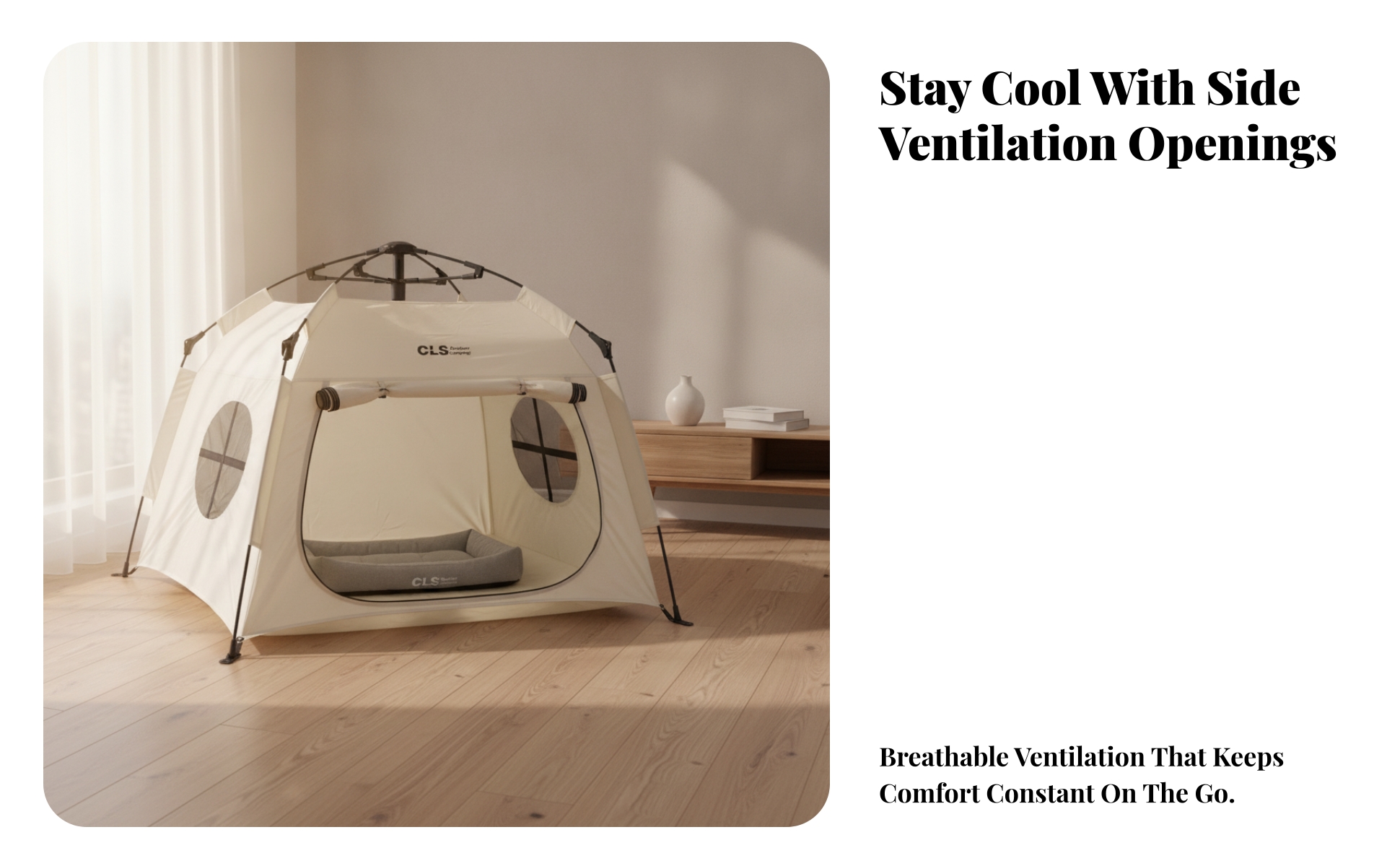 Pet Tent with Mesh Openings Quick Setup Pet Shelter with Ventilation Openings