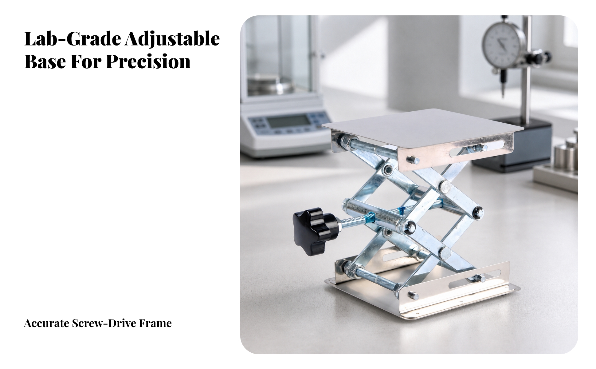 Lab Jack Stainless Steel Laboratory Lift Platform Adjustable Height for Teachers