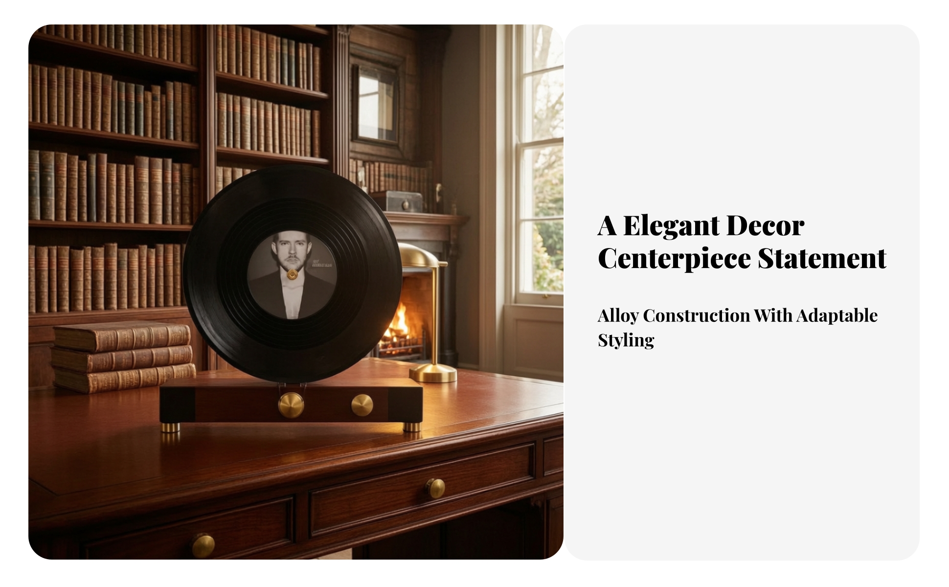 Gramophone Model with Wood-Effect Base Decorative Retro Gramophone Model
