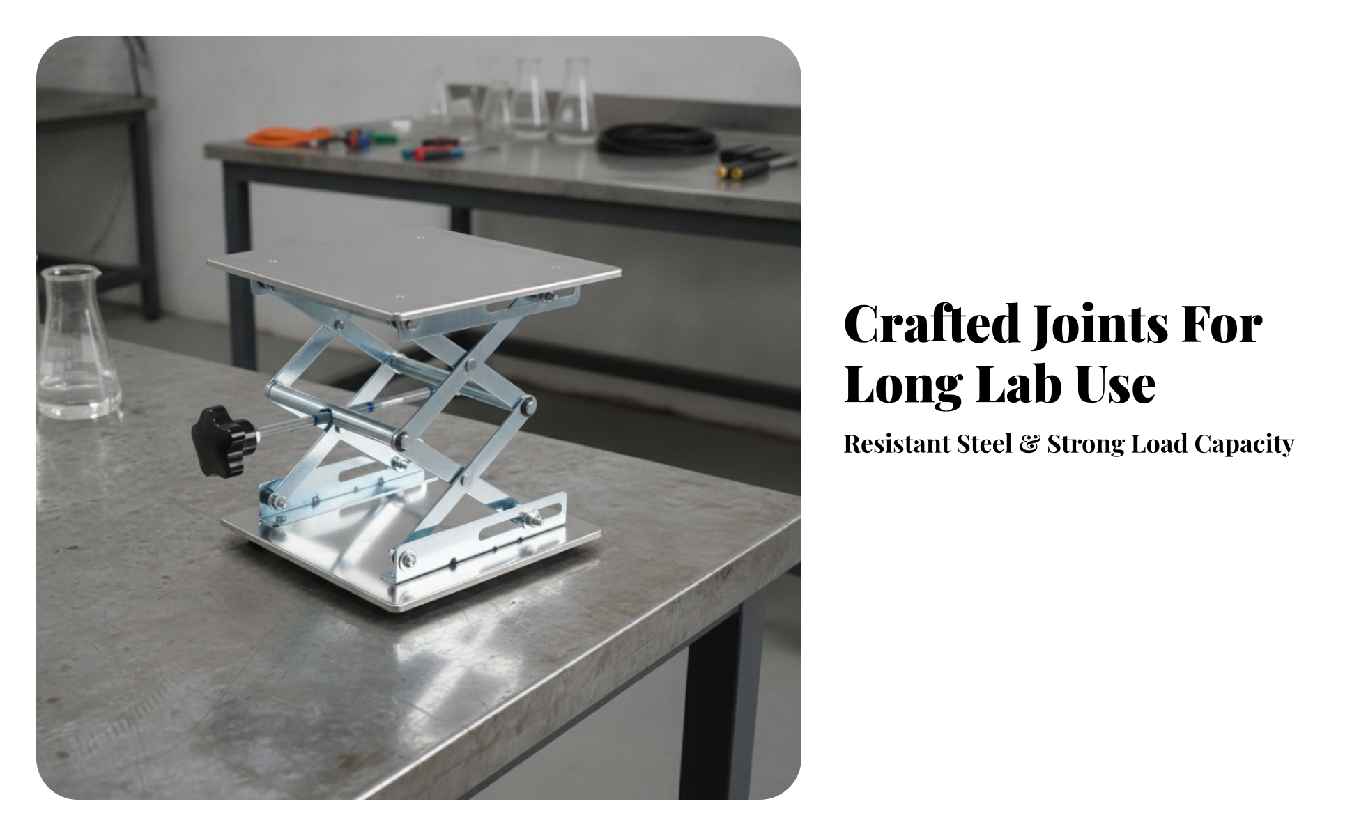 Lab Jack Stainless Steel Laboratory Lift Platform Adjustable Height for Teachers