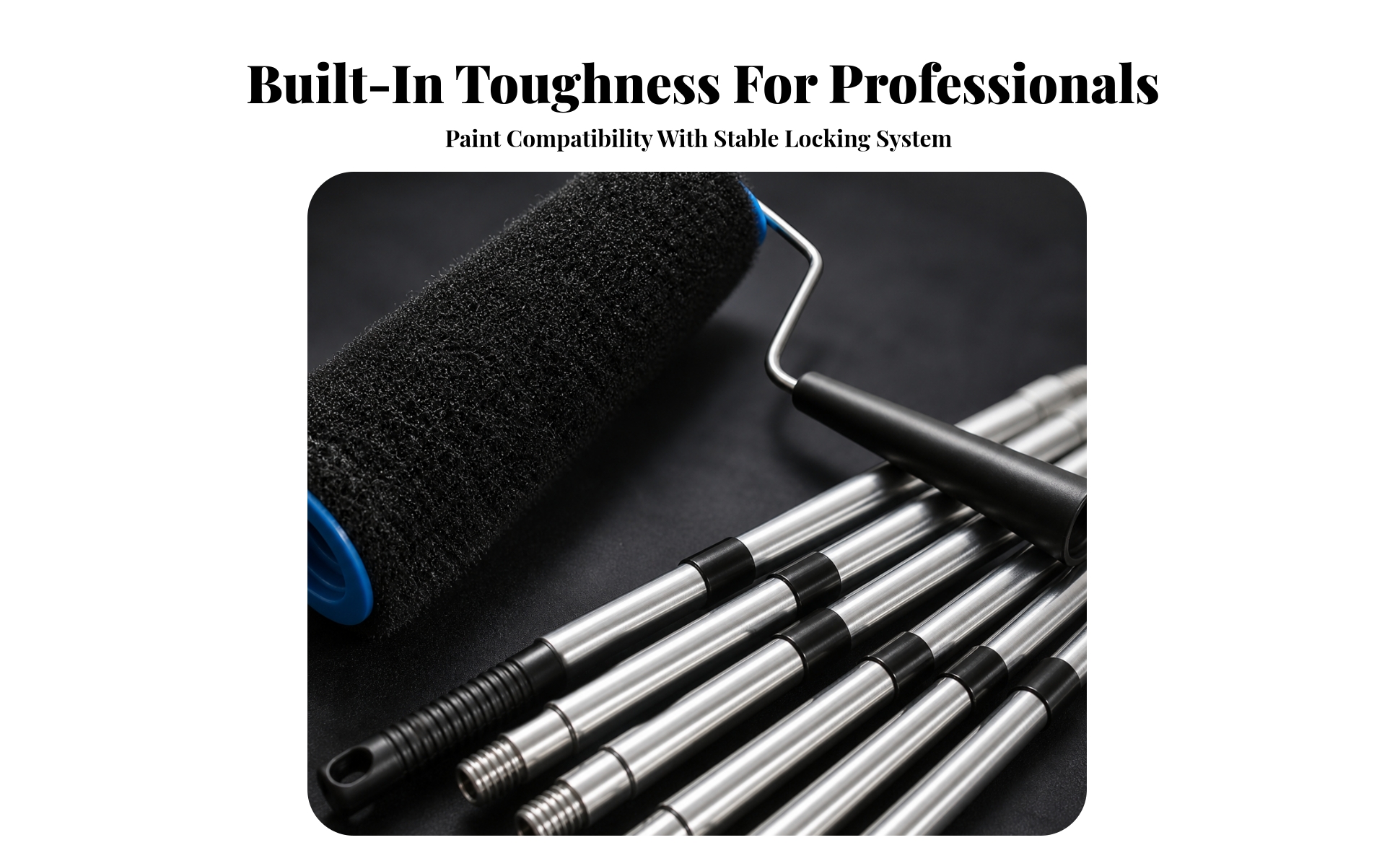 Paint Roller with Extension Pole Latex-Compatible Paint Roller Frame