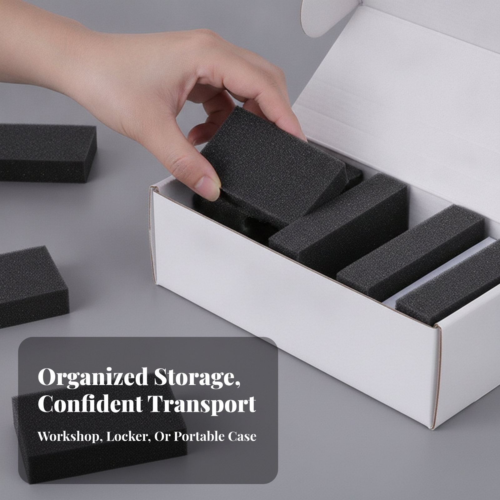 100 Pieces Toolbox Foam Organizer Customizable Foam Block Insert Modular - Produktbild 6