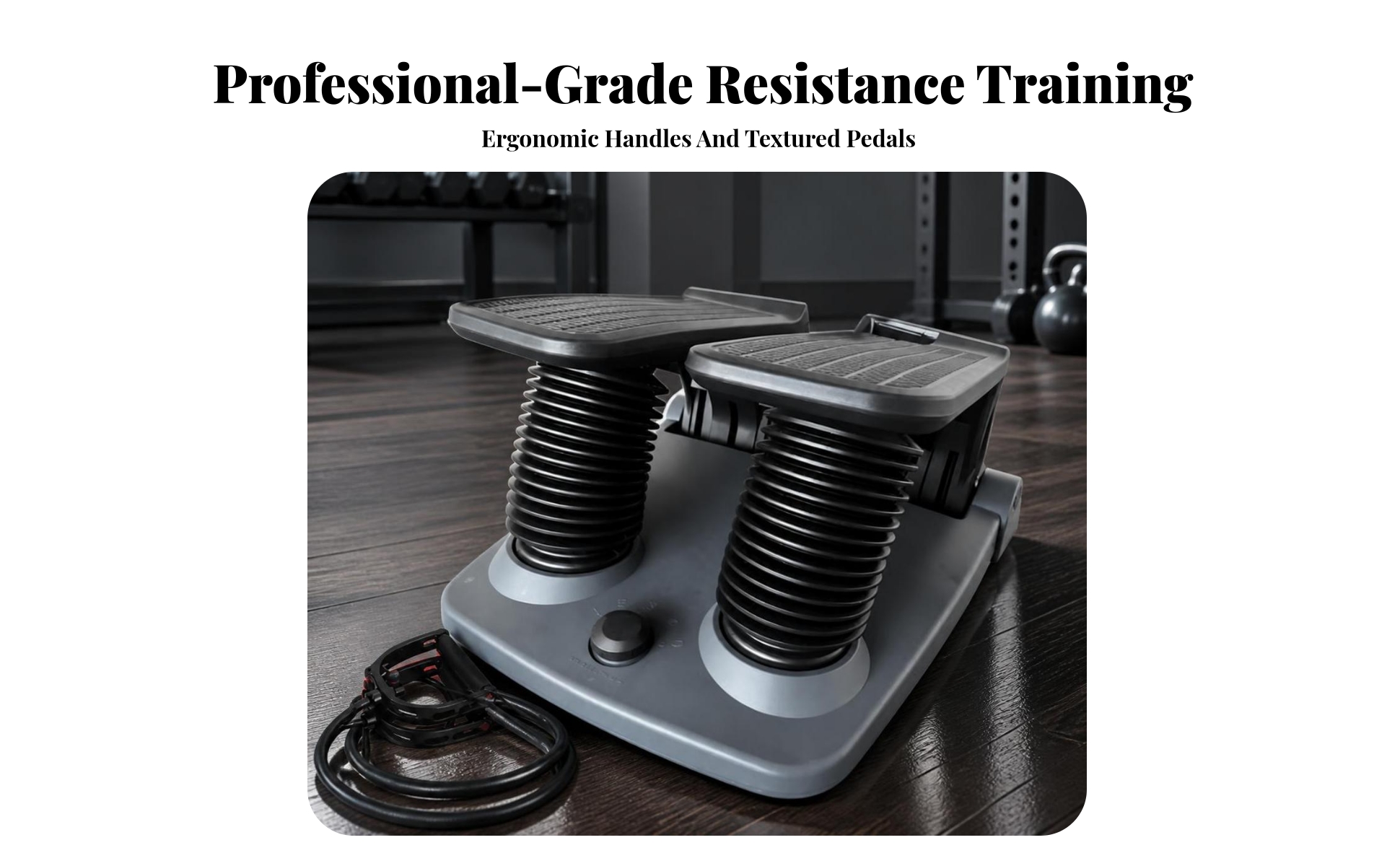 Stepper with Resistance Bands Full-Body Air Resistance Stepper Space-Saving