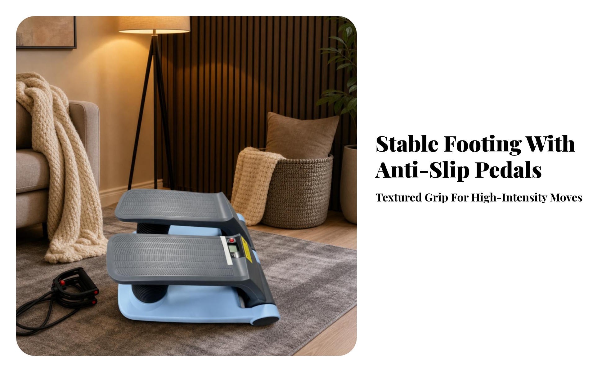Stepper with Resistance Bands Full-Body Air Resistance Stepper Space-Saving