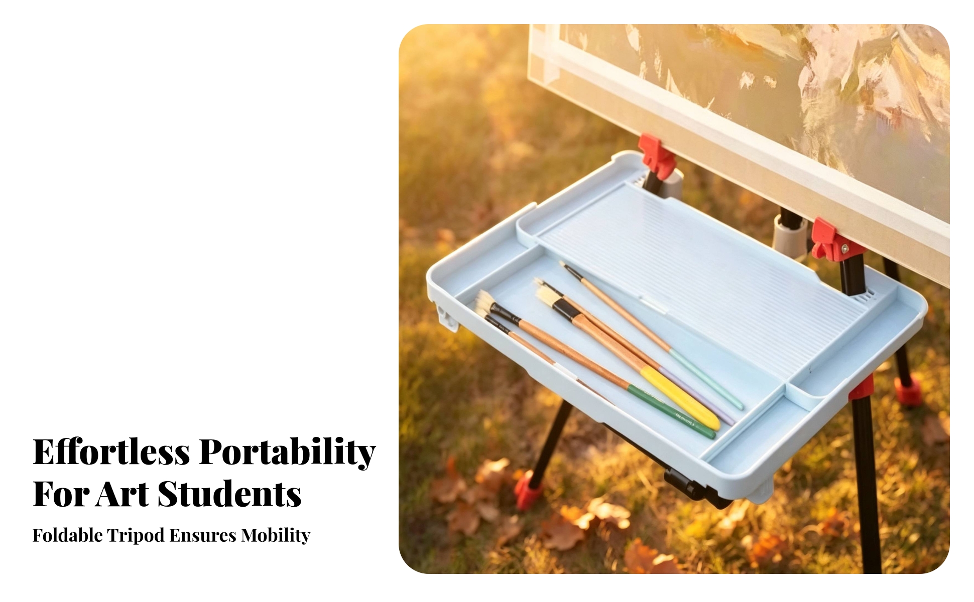 Foldable Easel Tray Portable Art Easel Tray Lightweight for Plein Air, Sketching