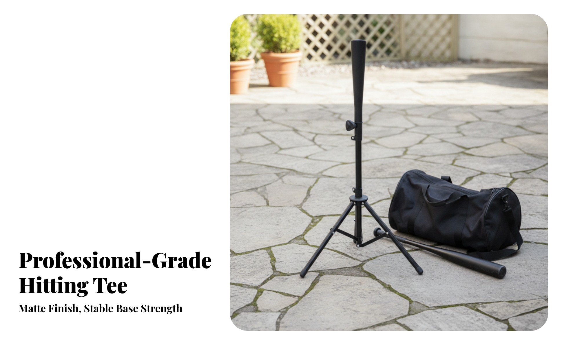 Baseball Batting Tee Foldable Batting Tee with Tripod Base Portable for Coaches