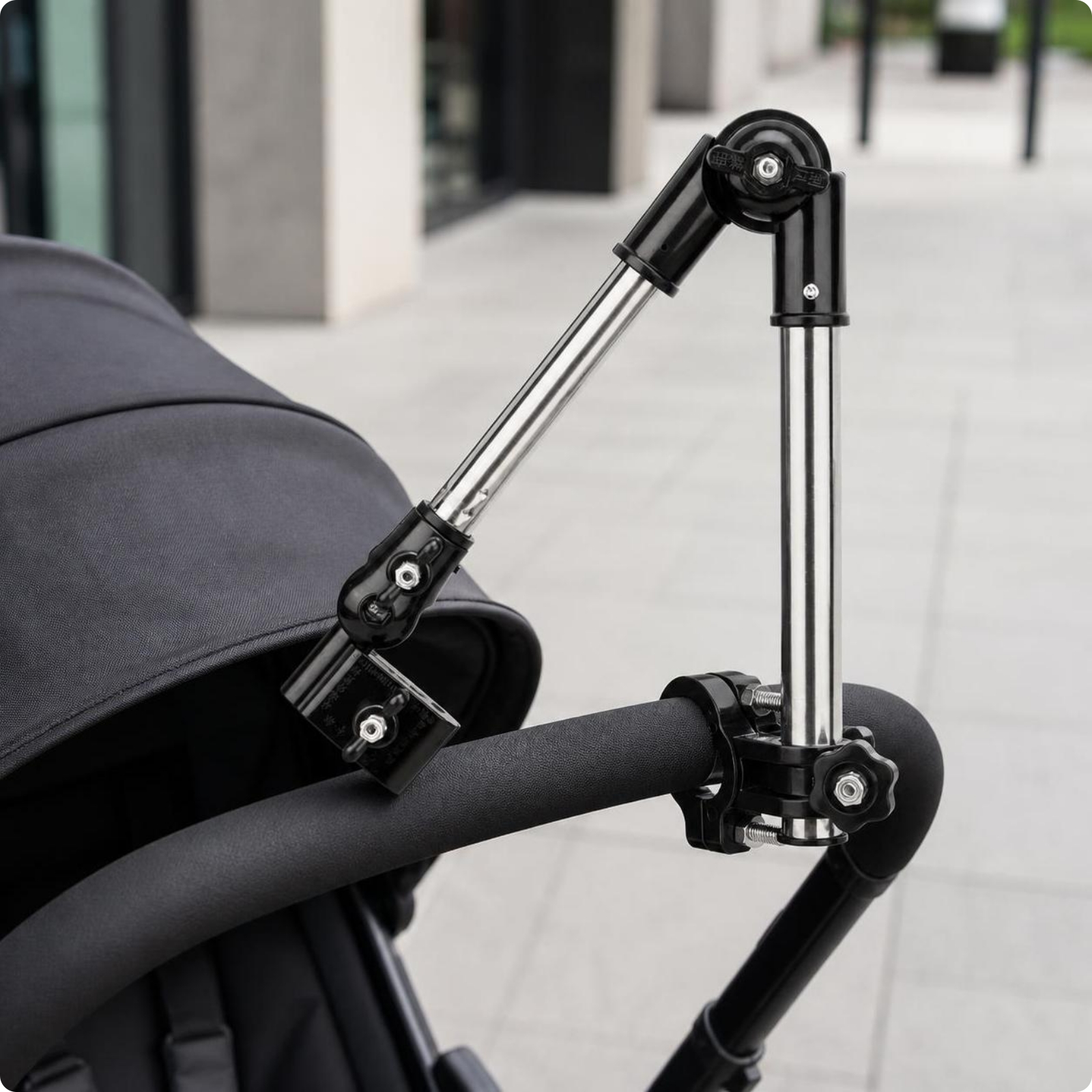 Two-Wheeler Umbrella Holder Multifunctional Umbrella Holder with Clamp Portable