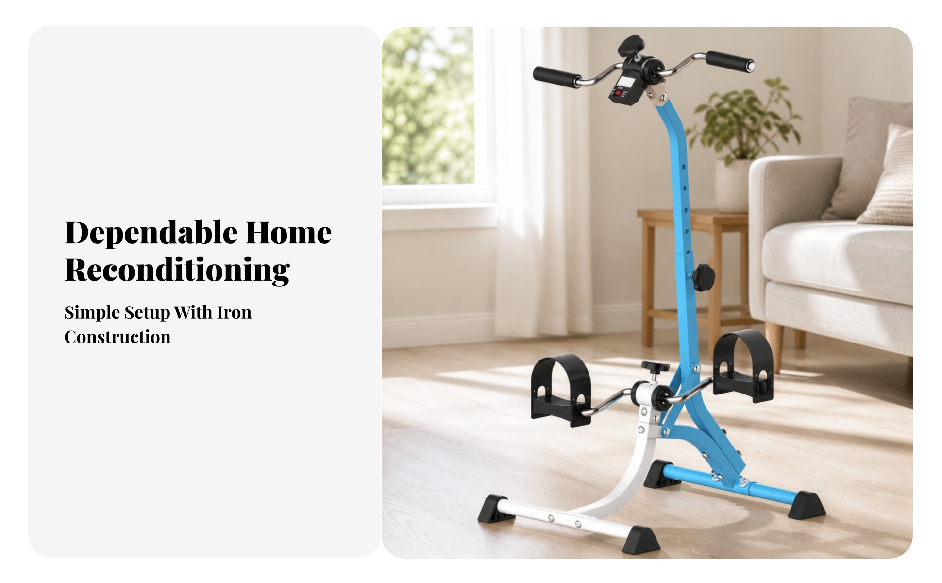 Upright Exercise Pedal Bike Adjustable Resistance Arm and Leg Pedal Exerciser