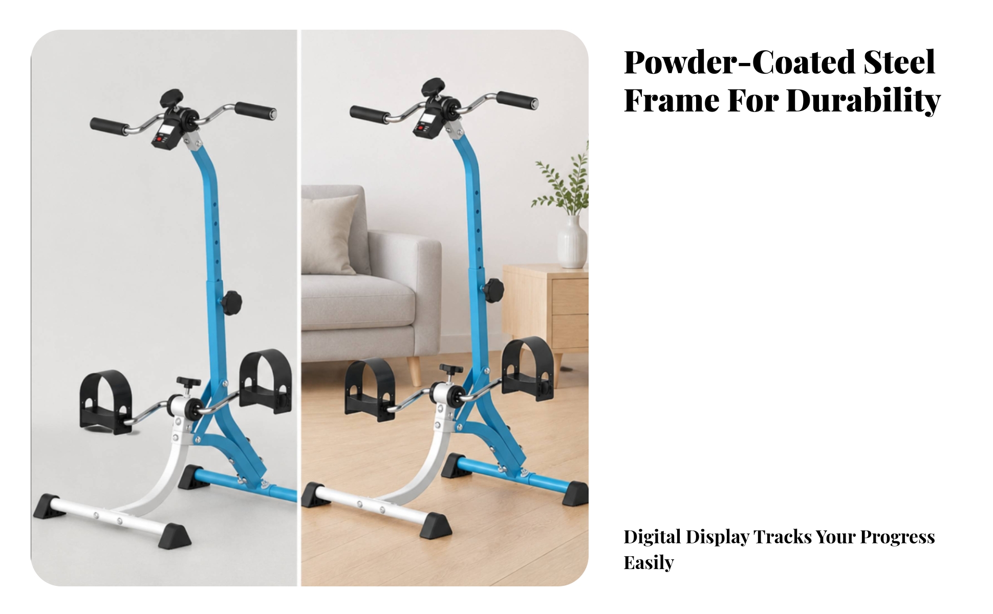 Upright Exercise Pedal Bike Adjustable Resistance Arm and Leg Pedal Exerciser