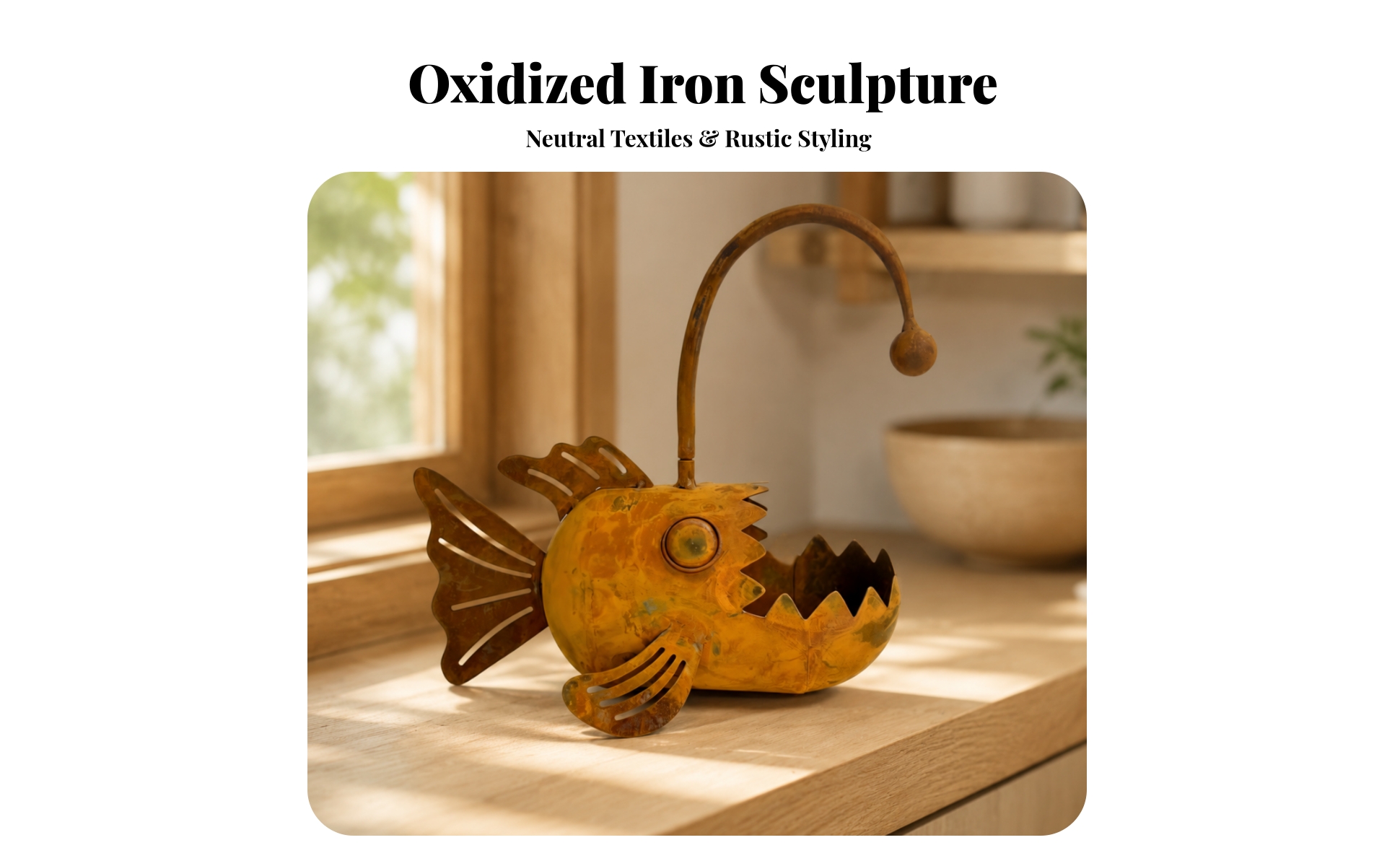 aquaticShaped Planter Rustic Metal Fish Planter Whimsical for Patio