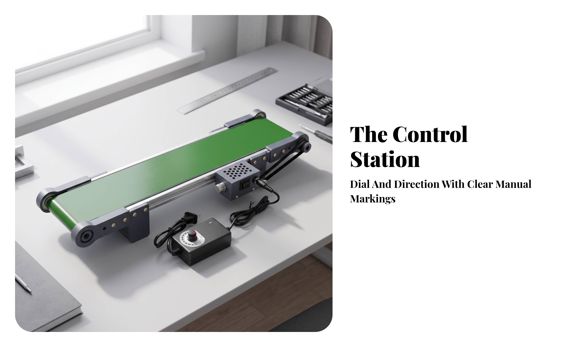 Desktop Conveyor Belt Model Plug-and-Play for Classroom, Laboratory, Teachers