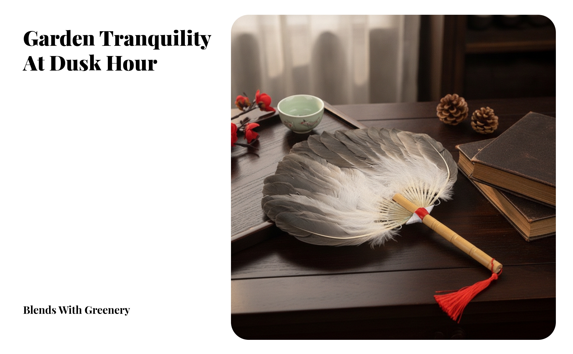 Feather Fan with Bamboo Handle Chinese Style Feather Fan Elegant for Performers
