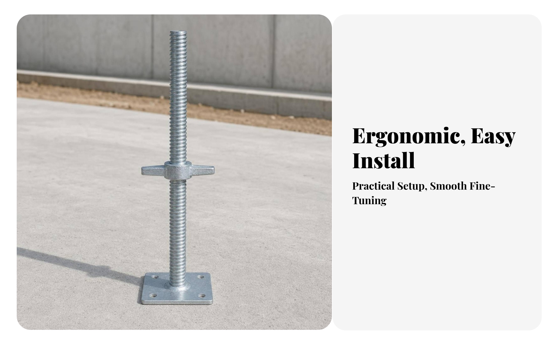 Scaffold Jack with Adjustable Threaded Rod Solid Steel for Contractors, Builders