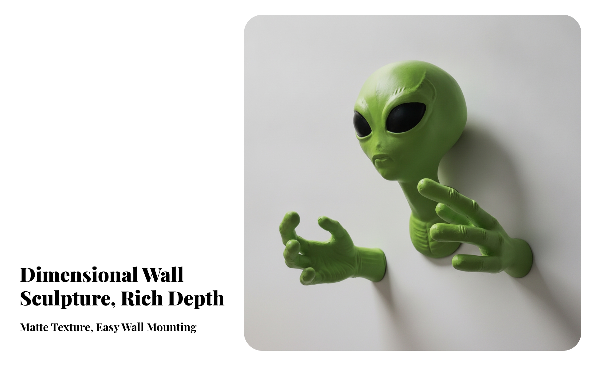 Alien-Kopf Mit Händen 3D-Effekt Alien-Wanddeko Dreidimensional Für Themenzimmer