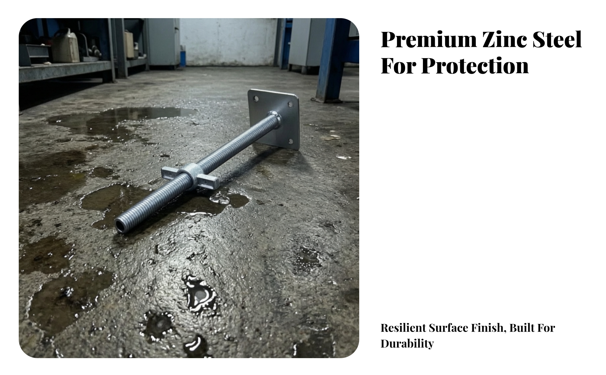 Scaffold Jack with Adjustable Threaded Rod Solid Steel for Contractors, Builders