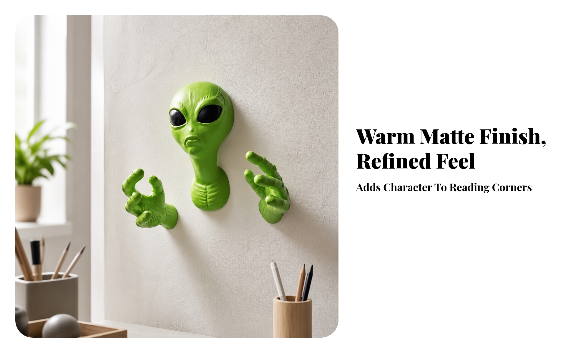 Alien-Kopf Mit Händen 3D-Effekt Alien-Wanddeko Dreidimensional Für Themenzimmer