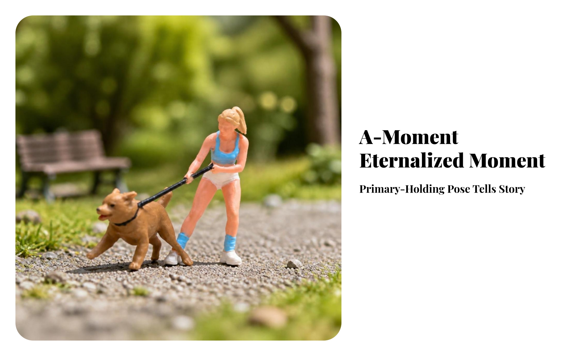 Woman Walking Dog Figure 1/64 Scale Female Figure with Dogs Hand-Painted
