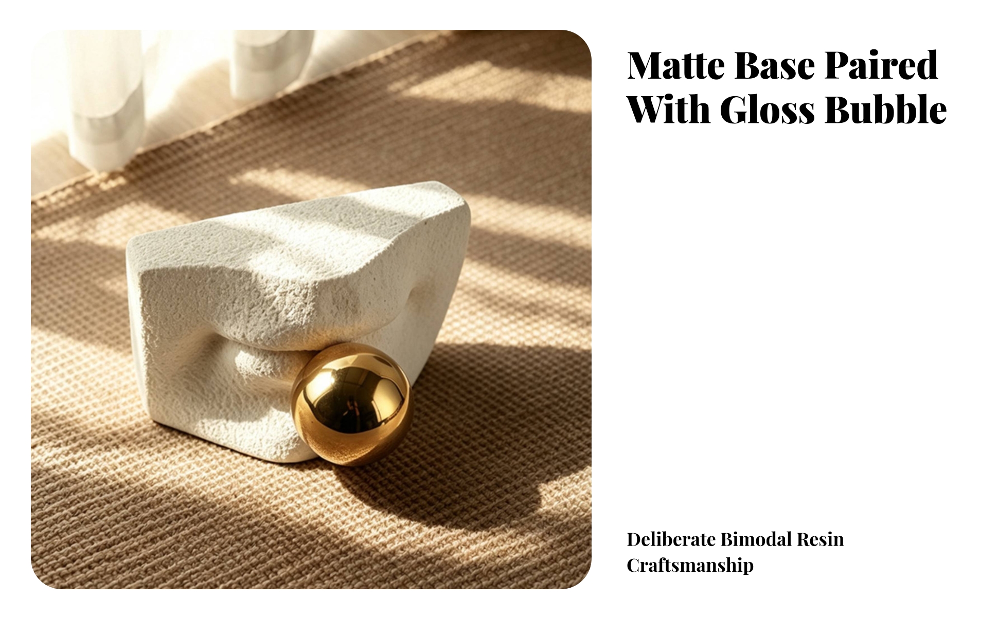 Abstract Block Ornament Minimalist Sculpture with Sphere Modern for Minimalists