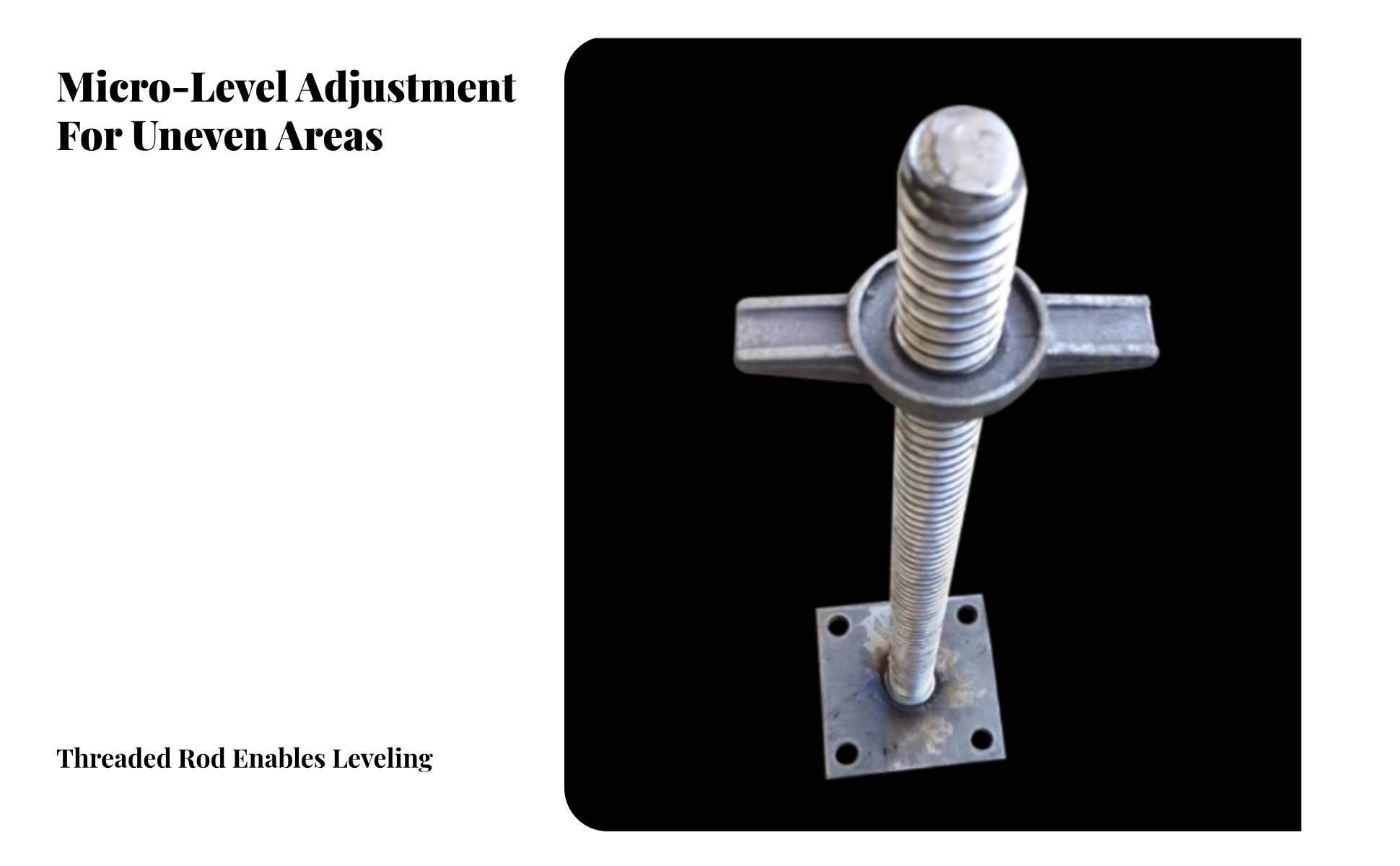 Scaffold Jack with Adjustable Threaded Rod Solid Steel for Contractors, Builders