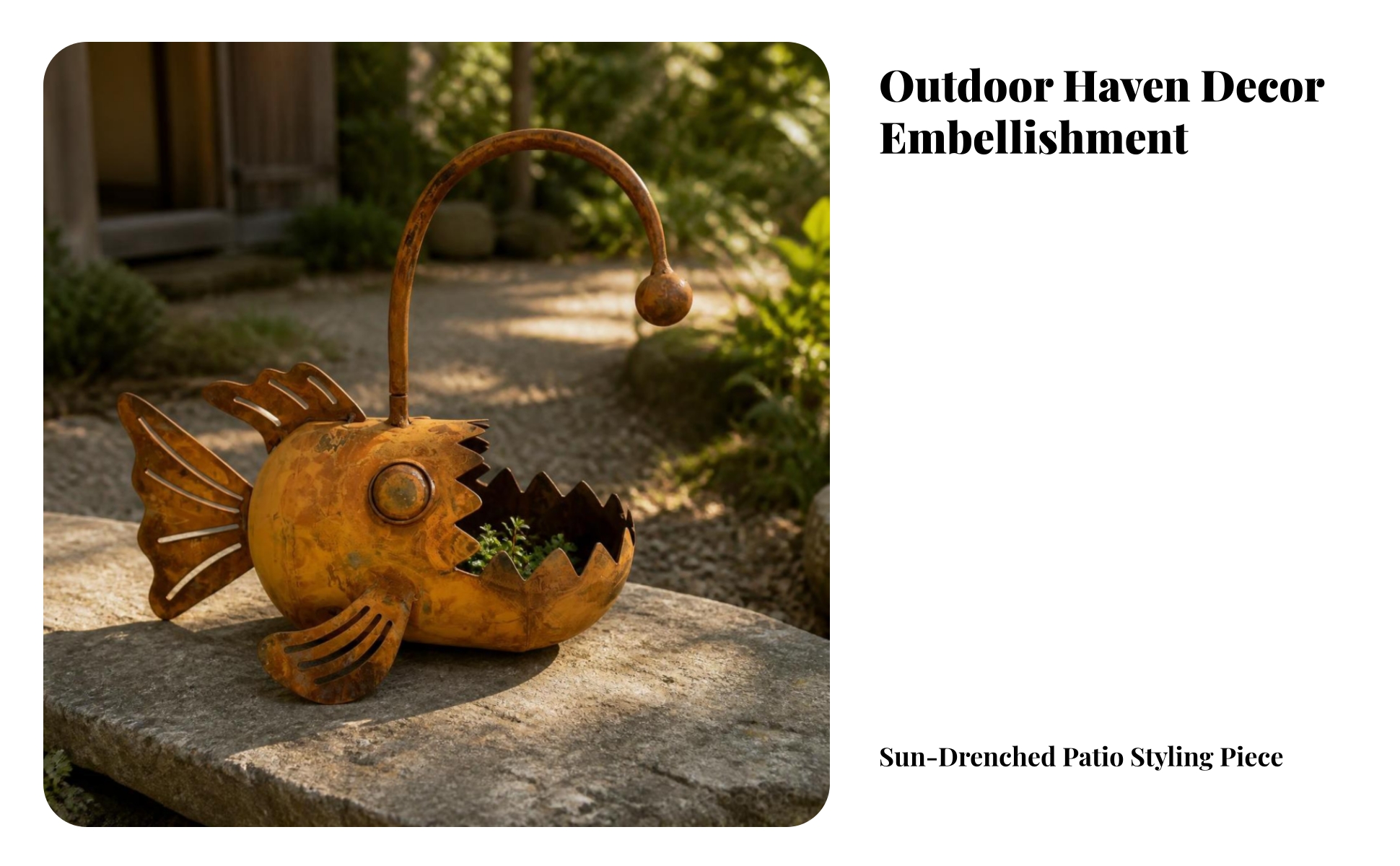 aquaticShaped Planter Rustic Metal Fish Planter Whimsical for Patio