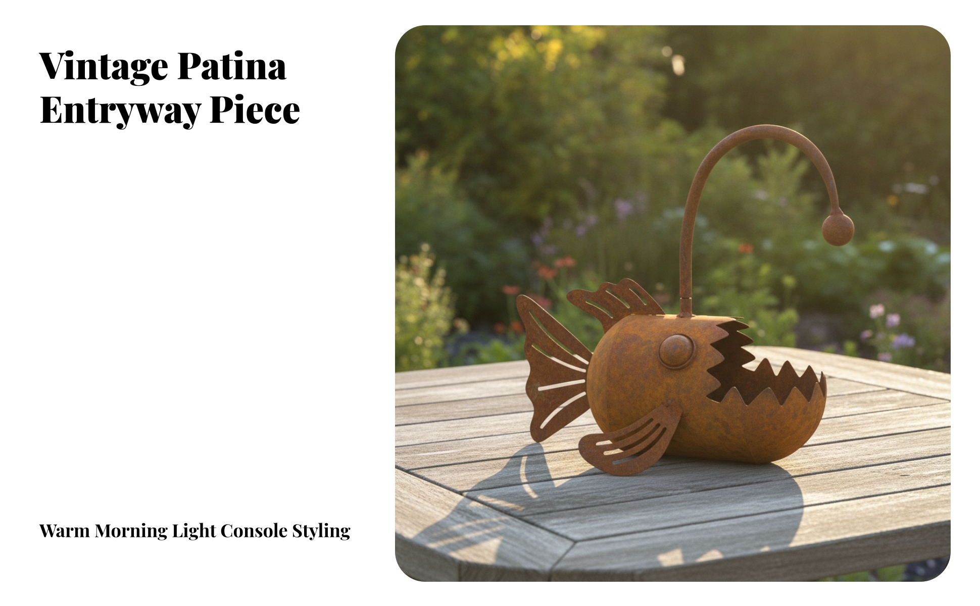 aquaticShaped Planter Rustic Metal Fish Planter Whimsical for Patio