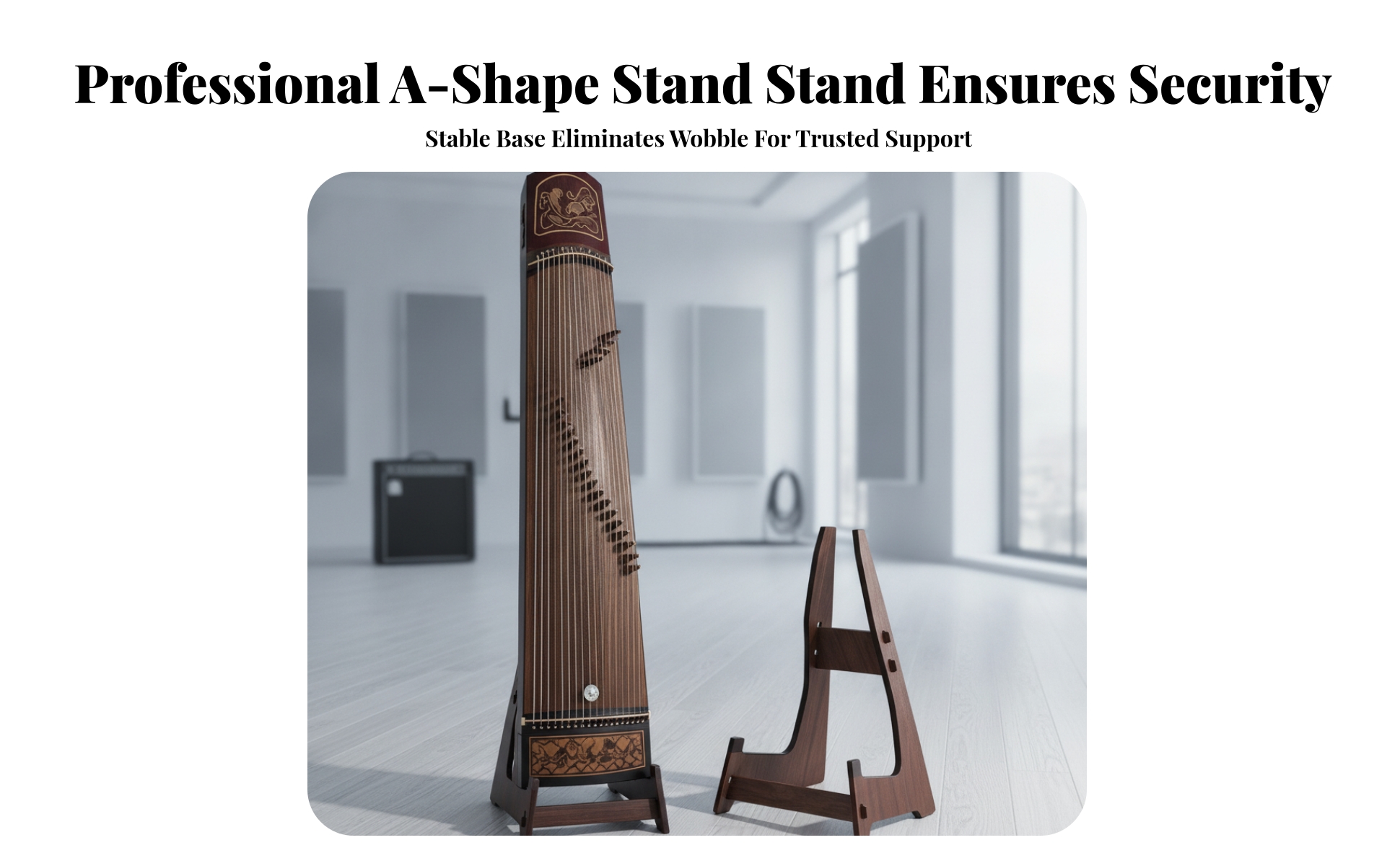 Guzheng Stand Triangular Stand for Home Practice Rooms, Music Studios, Musicians