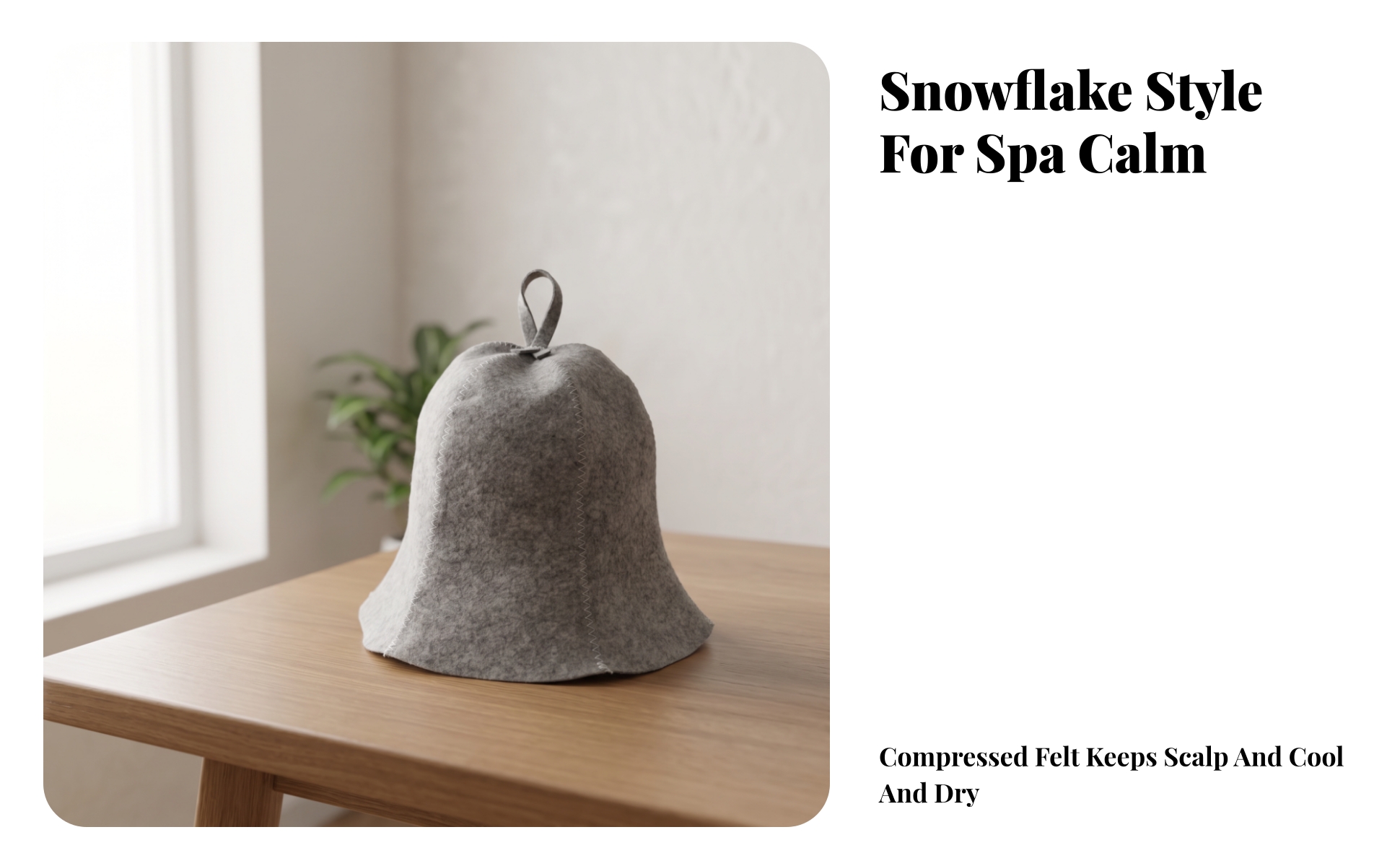 Felt Sauna Hat Bell-Shaped Sauna Hat with Hanging Loop Insulating for Spa Lovers