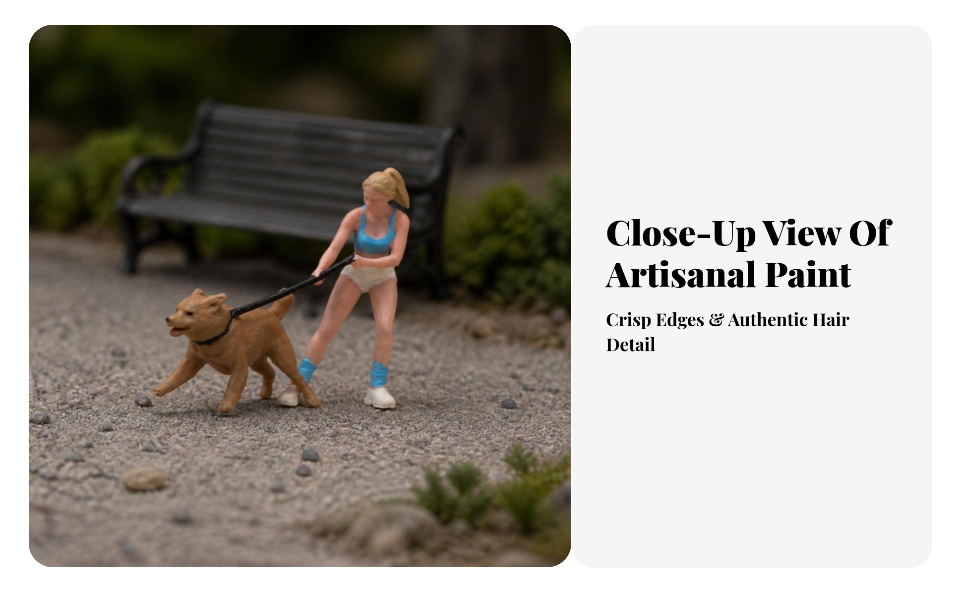 Woman Walking Dog Figure 1/64 Scale Female Figure with Dogs Hand-Painted