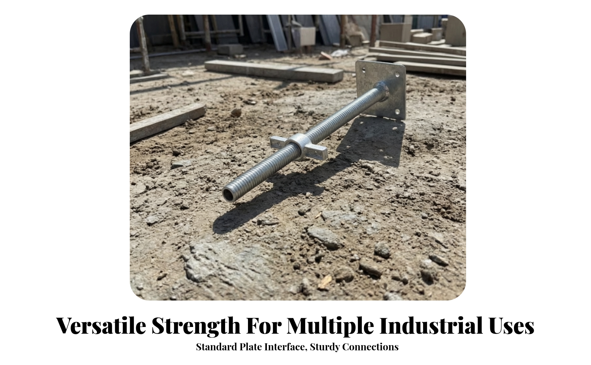 Scaffold Jack with Adjustable Threaded Rod Solid Steel for Contractors, Builders