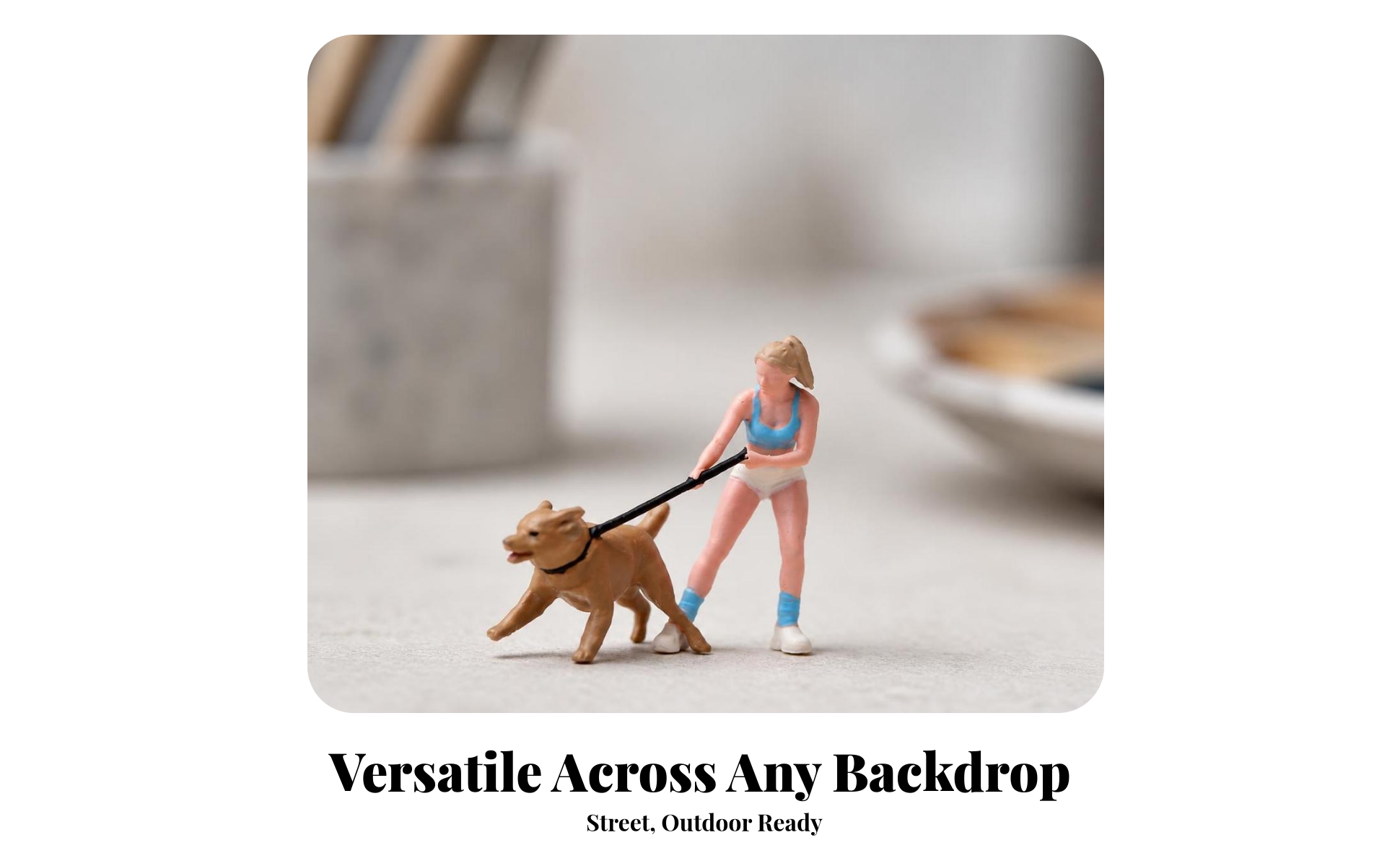 Woman Walking Dog Figure 1/64 Scale Female Figure with Dogs Hand-Painted