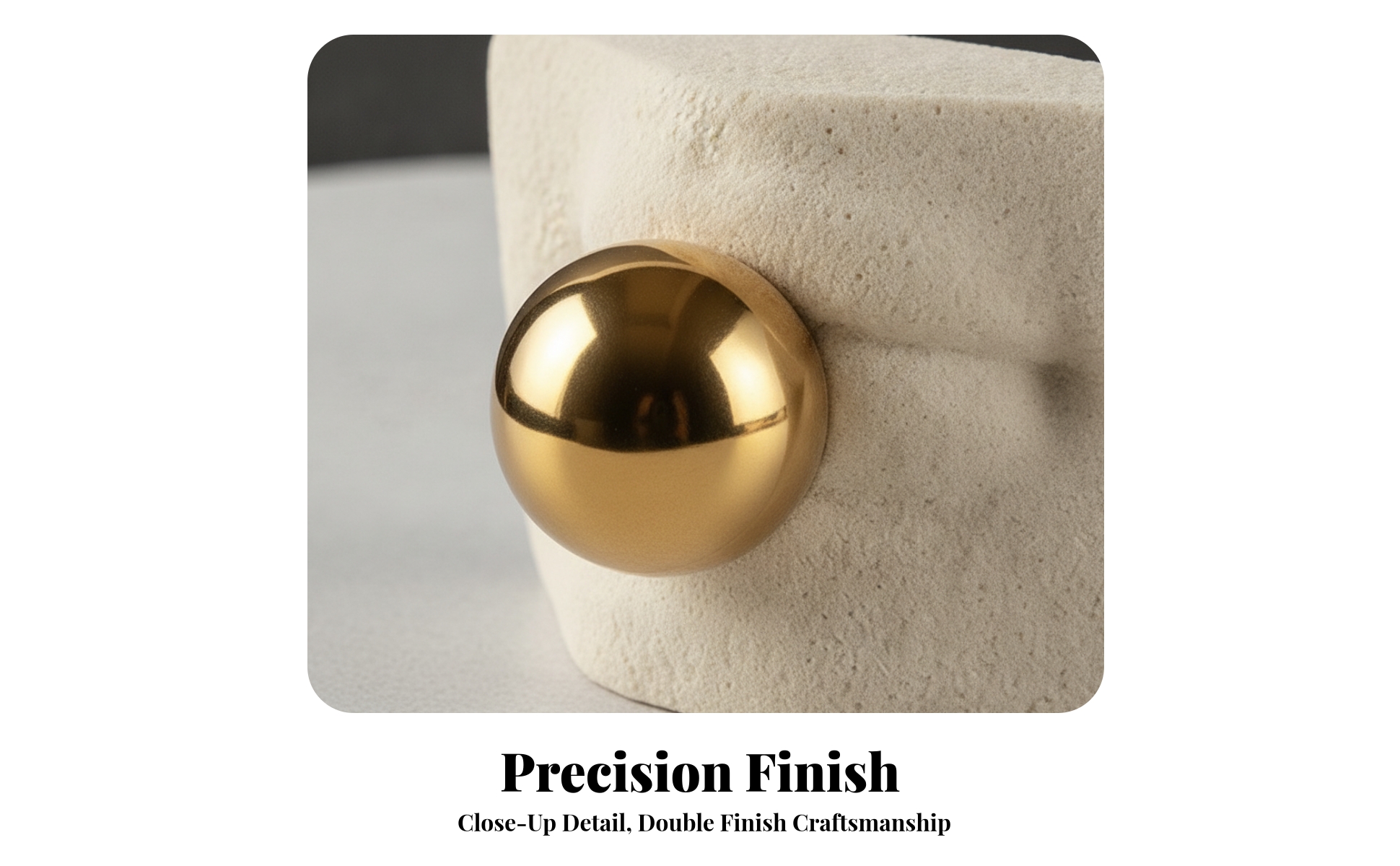 Abstract Block Ornament Minimalist Sculpture with Sphere Modern for Minimalists