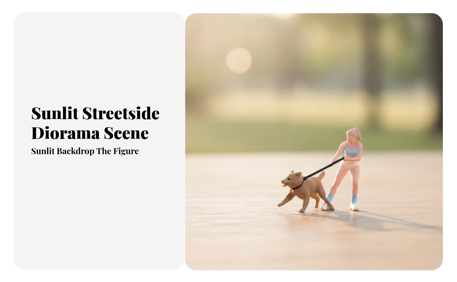 Woman Walking Dog Figure 1/64 Scale Female Figure with Dogs Hand-Painted