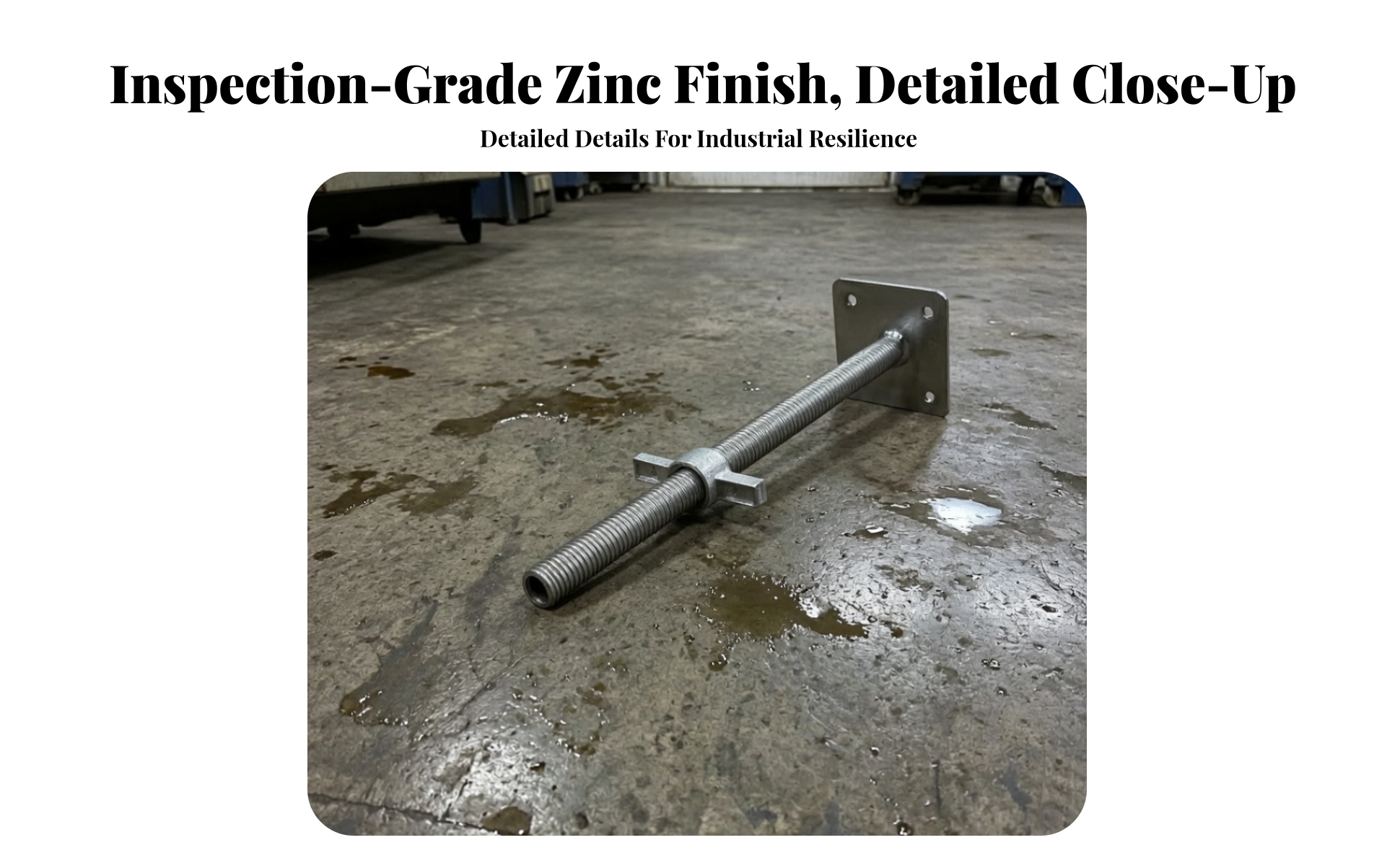 Scaffold Jack with Adjustable Threaded Rod Solid Steel for Contractors, Builders