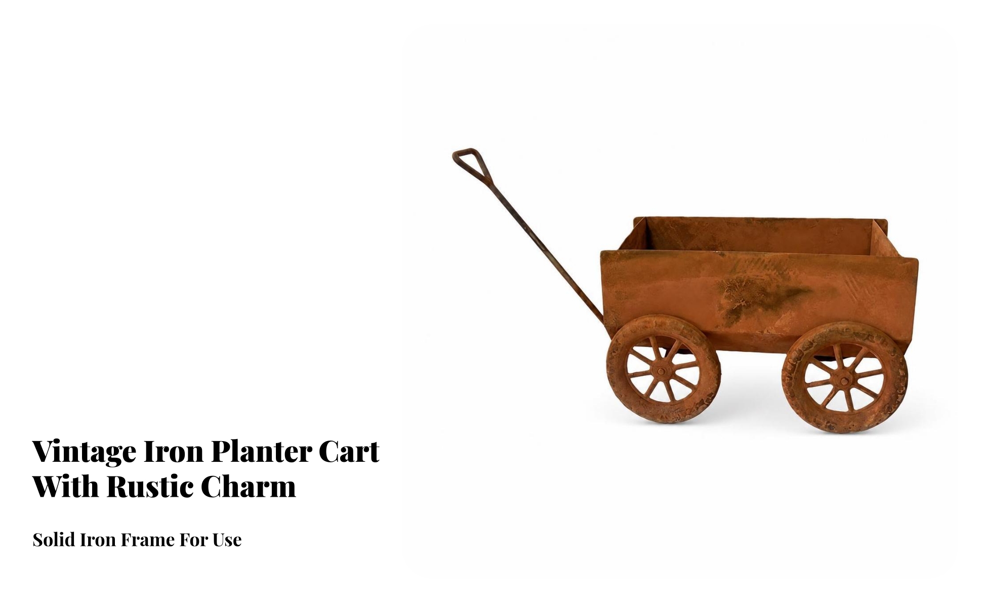 Handcart Planter Decorative Flower Cart Planter Rustic for Entryway, Gardeners