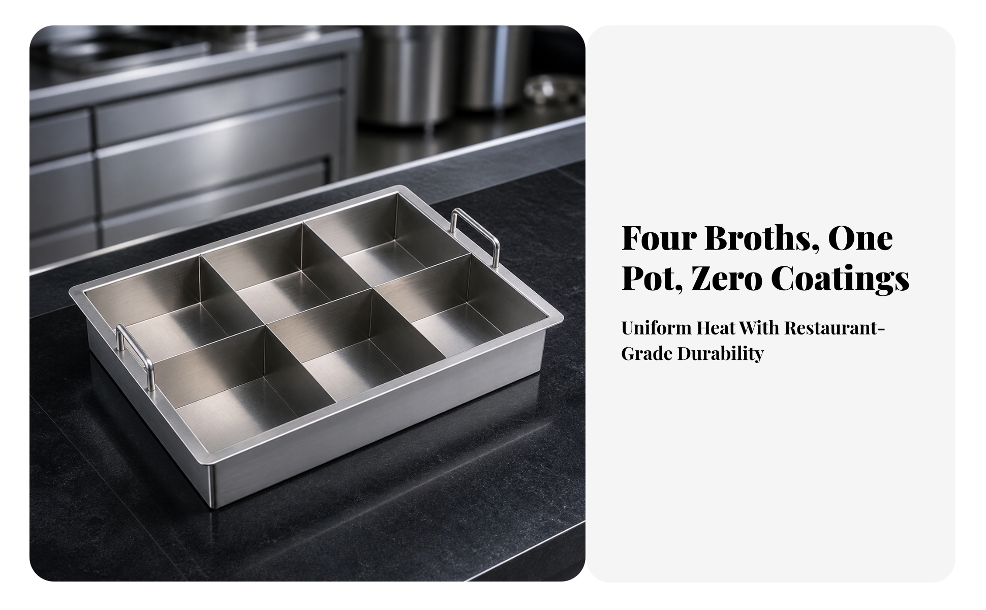 Six Compartment Hot Pot Multi-Flavor Hot Pot with Compartments Stainless Steel
