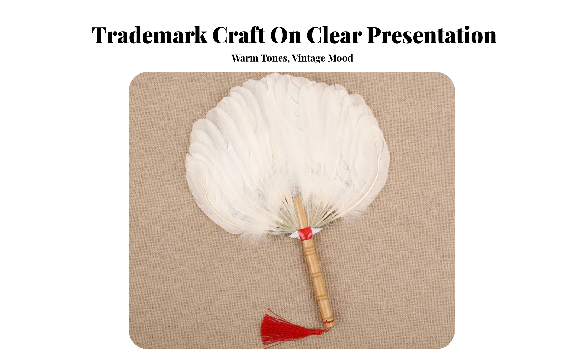 Feather Fan with Bamboo Handle Chinese Style Feather Fan Elegant for Performers