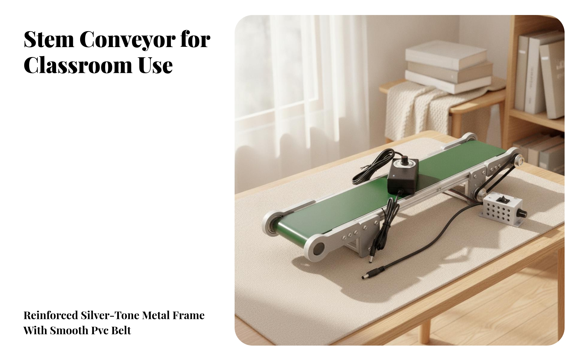 Desktop Conveyor Belt Model Plug-and-Play for Classroom, Laboratory, Teachers