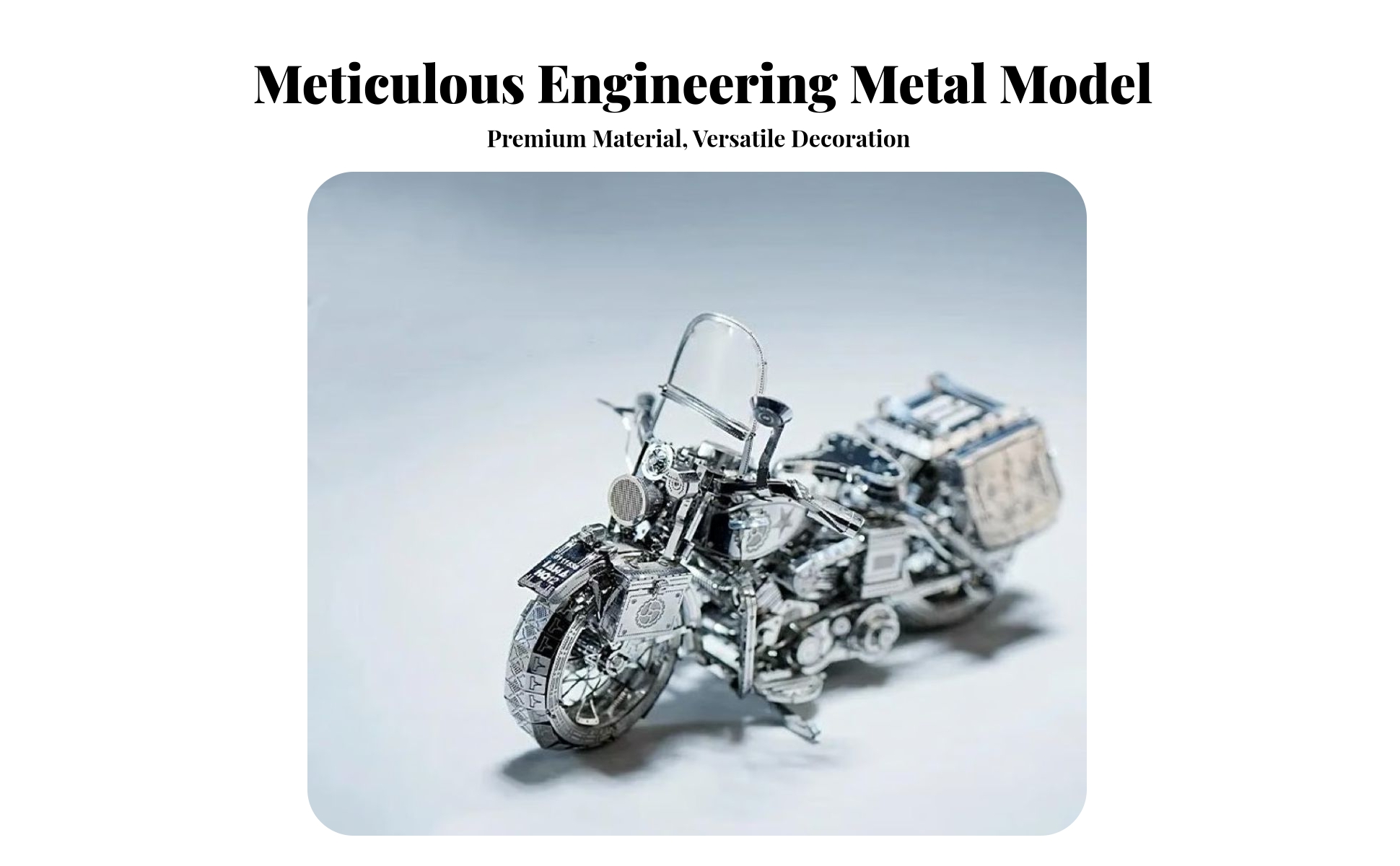 Motorcycle Metal Model Kit DIY Sportbike Motorcycle Model Kit Silver