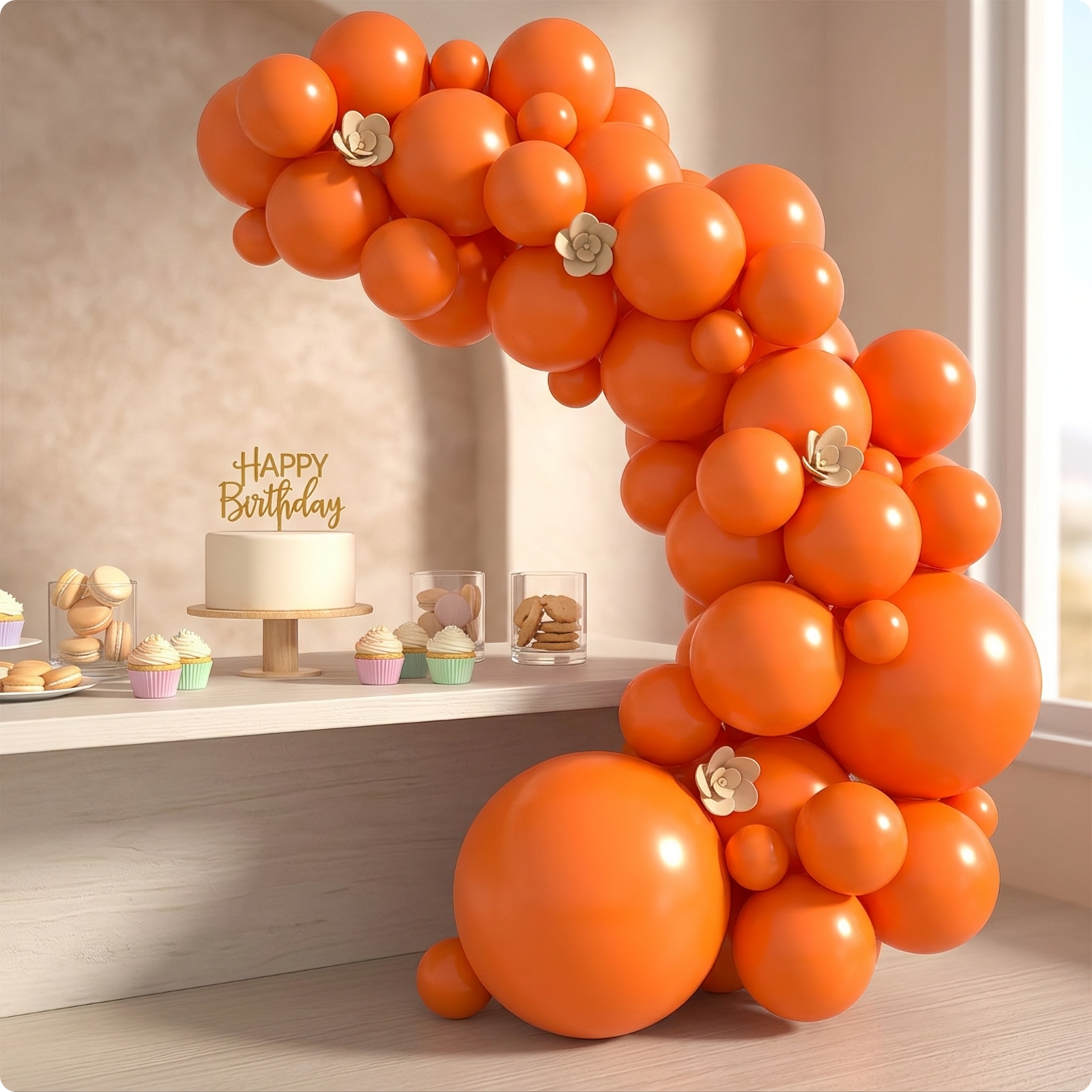 Ballongirlanden-Set mit Klebepunkten mehrteilig Ballonbogen matt für Hochzeit