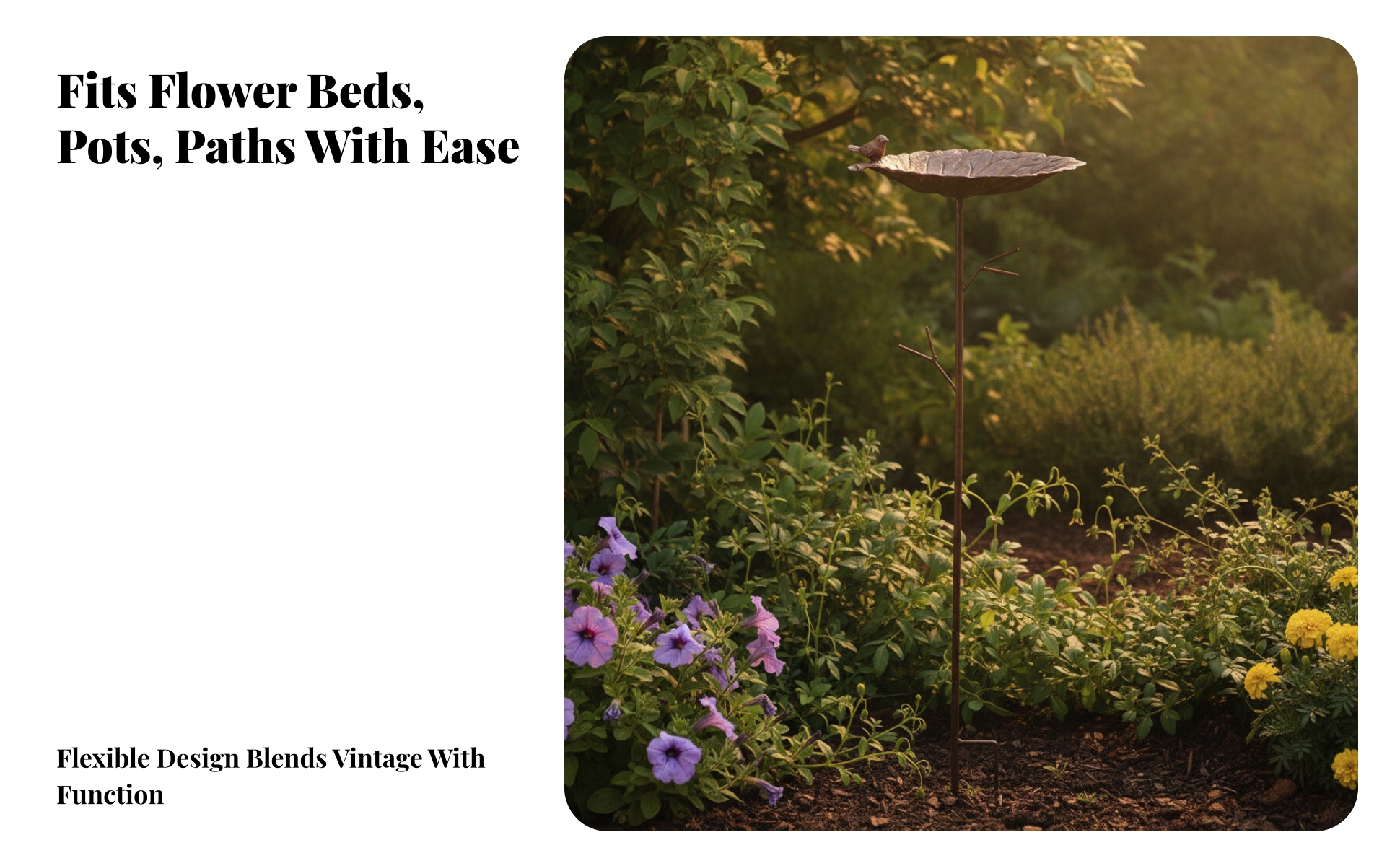 Leaf-Shaped Bird Feeder Whimsical Bird Feeder with Stake Metal for Flower Bed