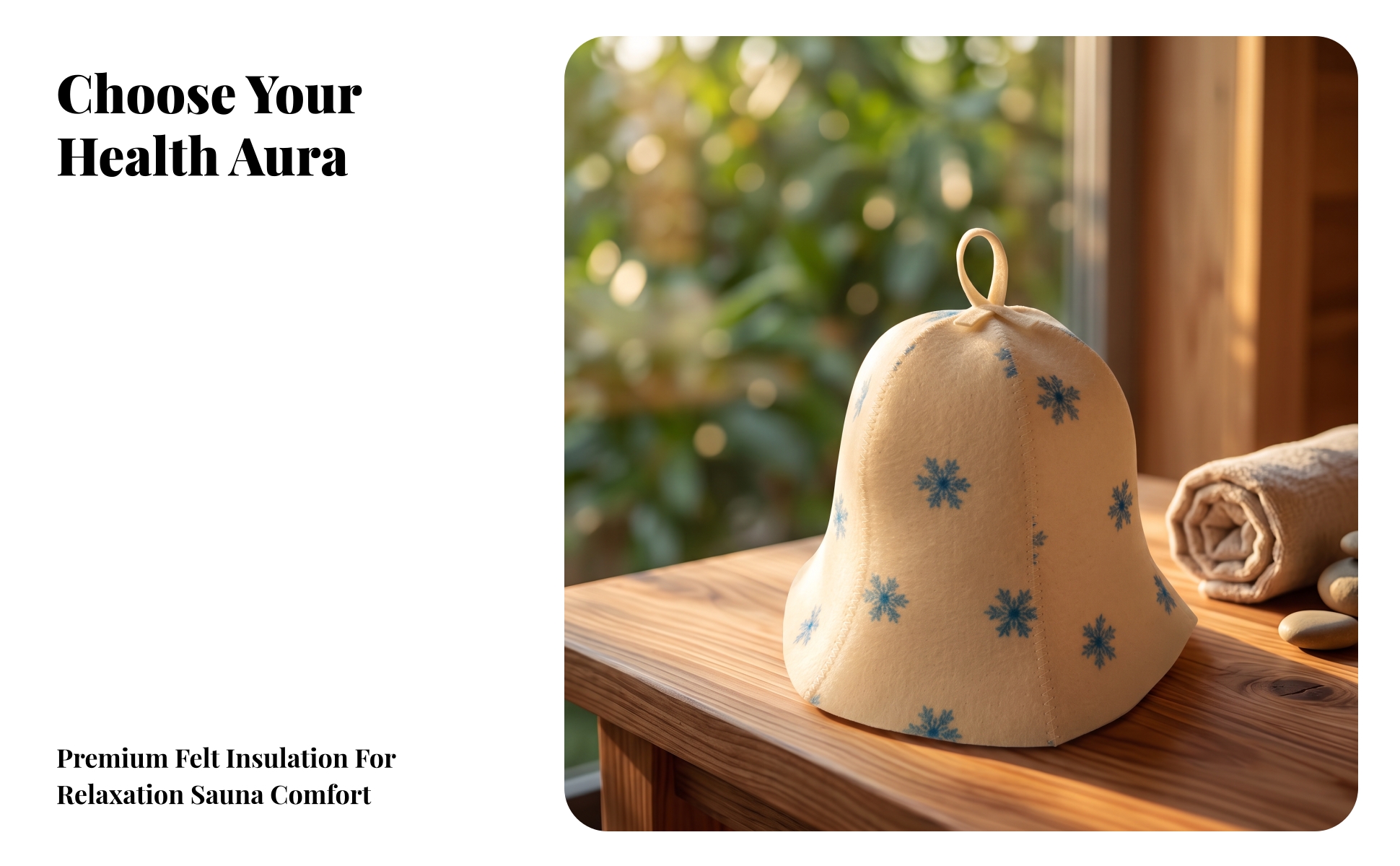Felt Sauna Hat Bell-Shaped Sauna Hat with Hanging Loop Insulating for Spa Lovers