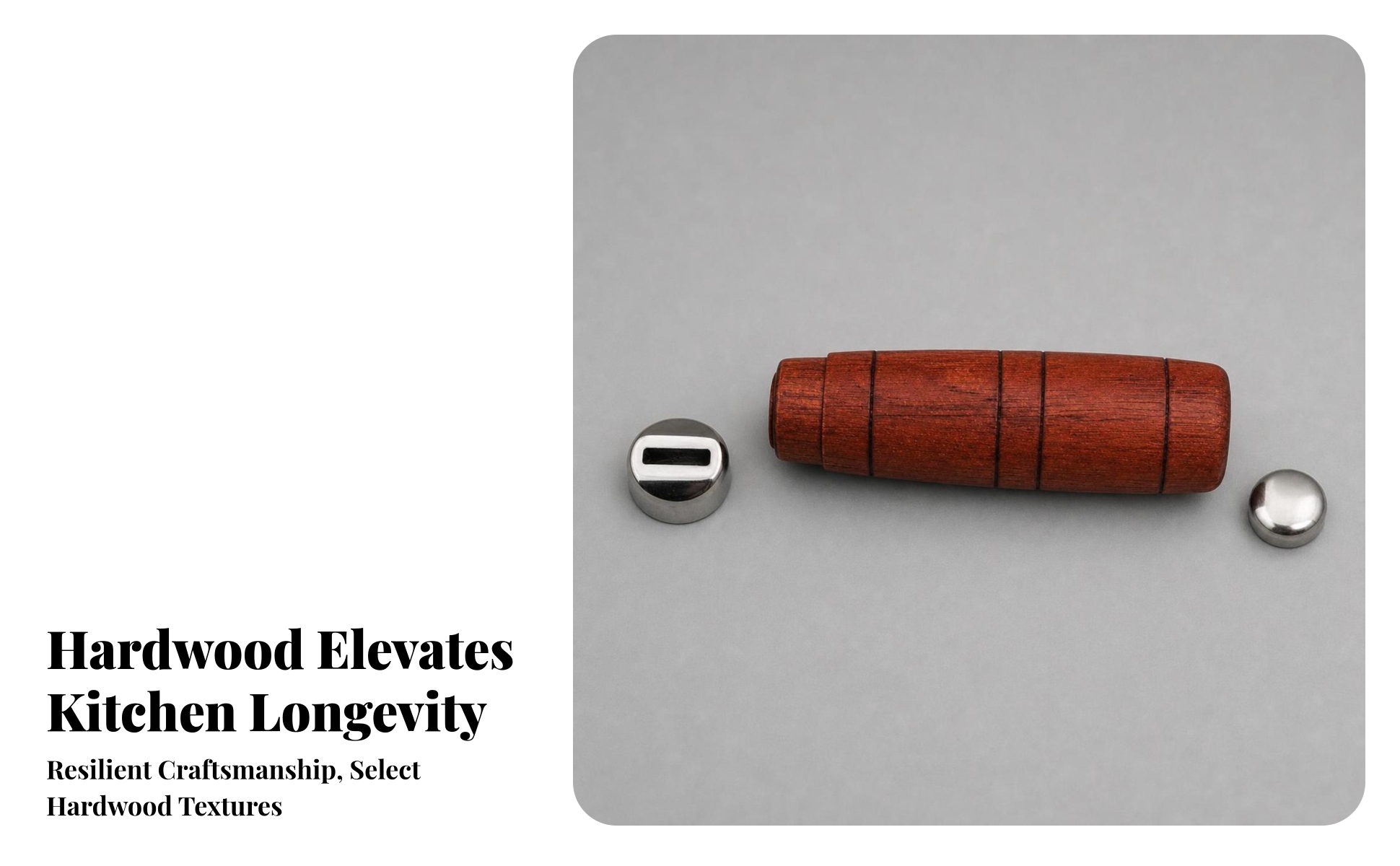Wooden Handle with Fittings Solid Wood Wooden Grip with Metal Fittings