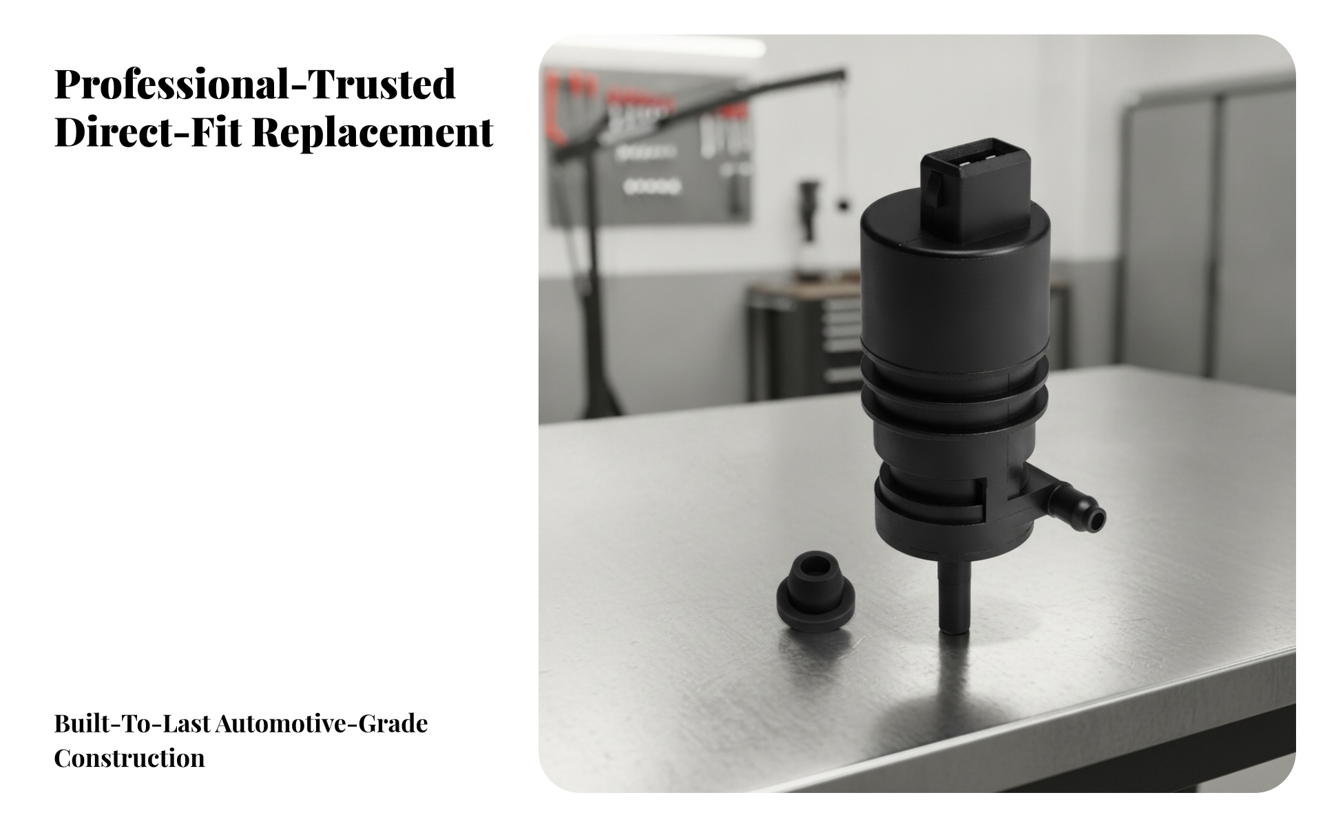 Washer Pump Direct-Fit Windshield Washer Pump with Grommet Easy Installation
