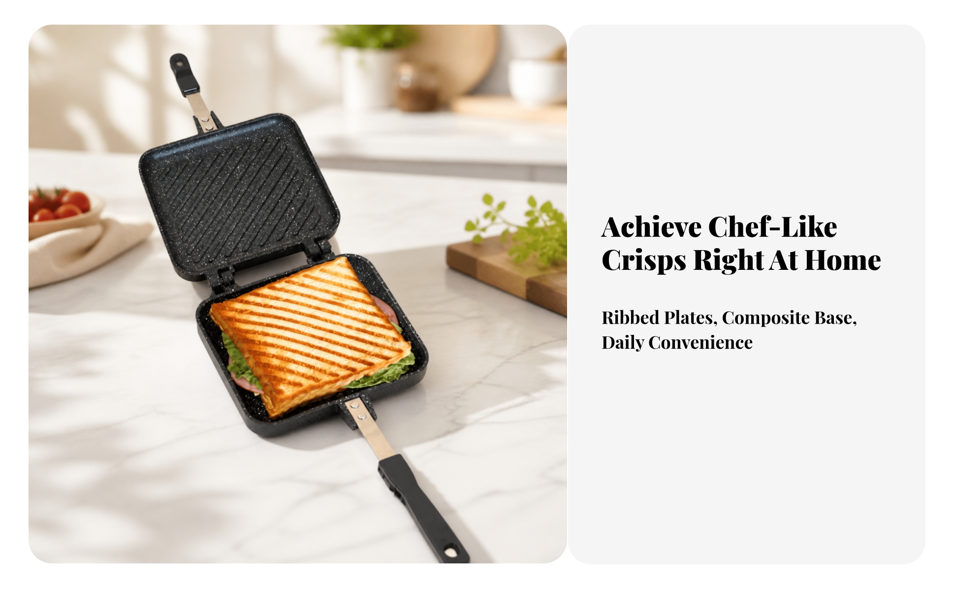 Double-Sided Sandwich Pan Induction Compatible Double-Sided Sandwich Grill