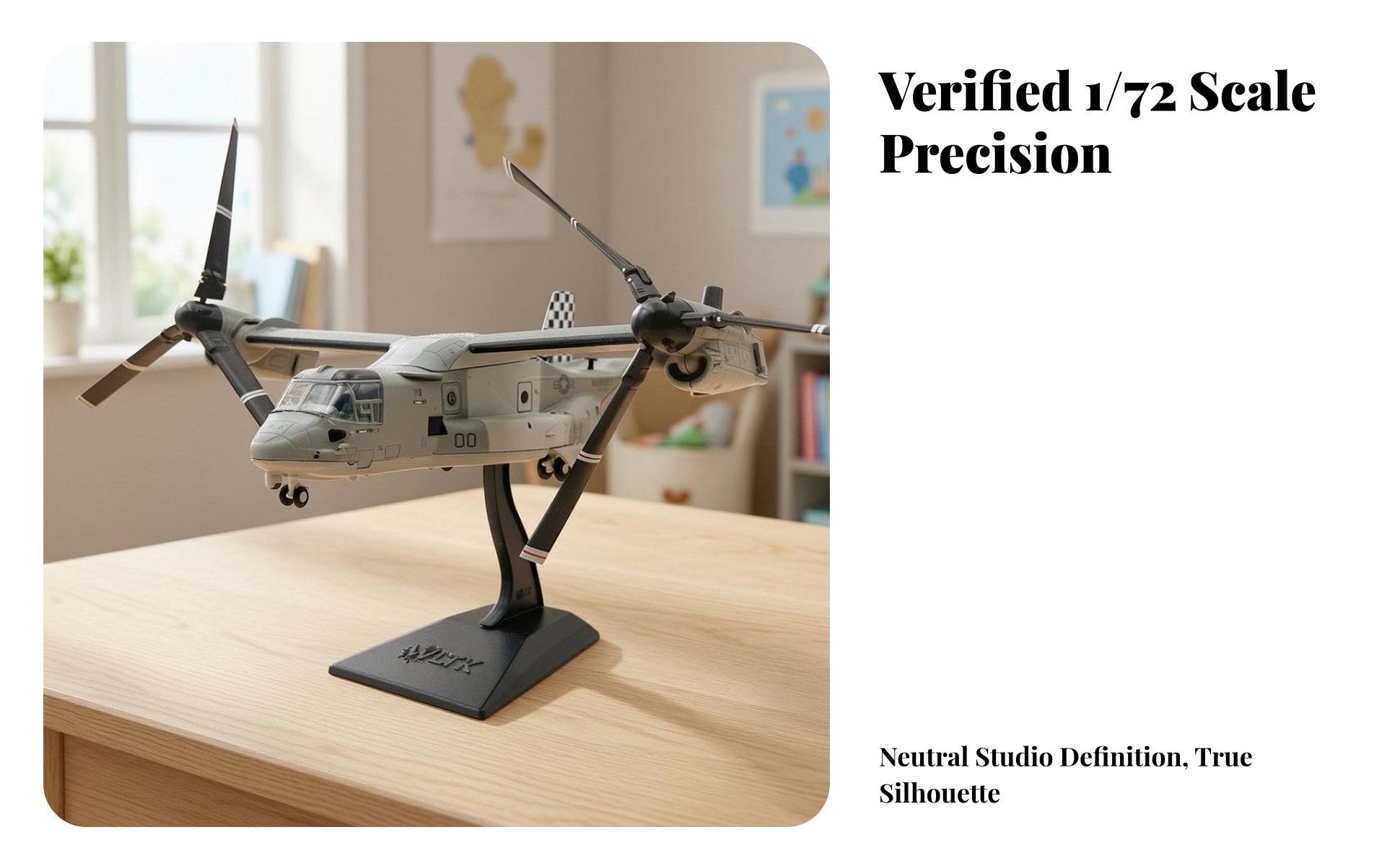 V-22 Tiltrotor Model 1/72 Scale MV-22B Model Diecast for Shelf, Office