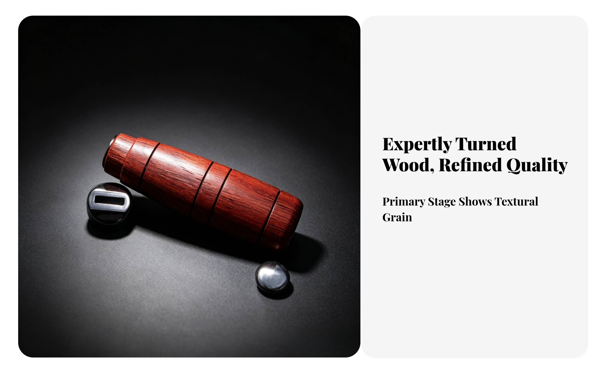 Wooden Handle with Fittings Solid Wood Wooden Grip with Metal Fittings